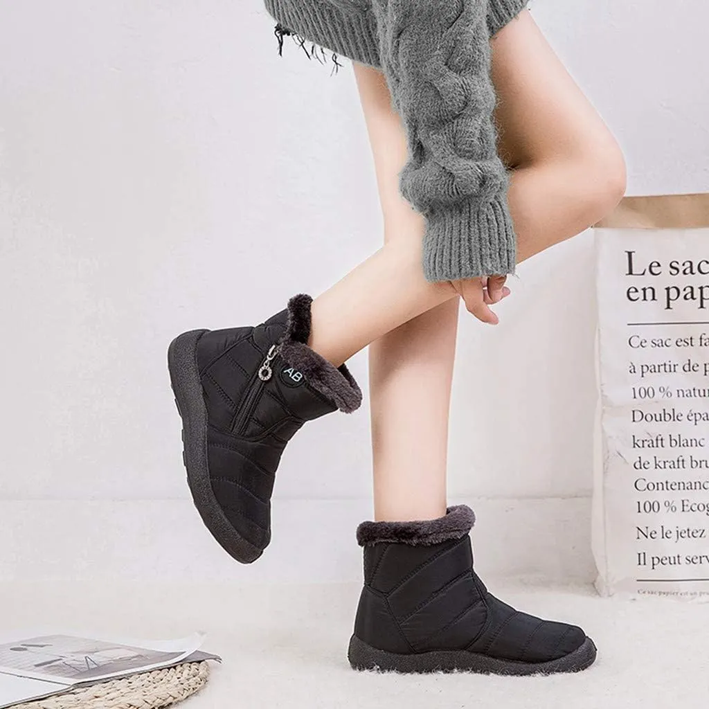 Cute Winter Boots for Women Fashion Winter Ankle Dress Boots for Women Waterproof Snow Womens Waterproof Boots Winter Womens Snow Shoes with Poles Botas Para Invierno Mujer
