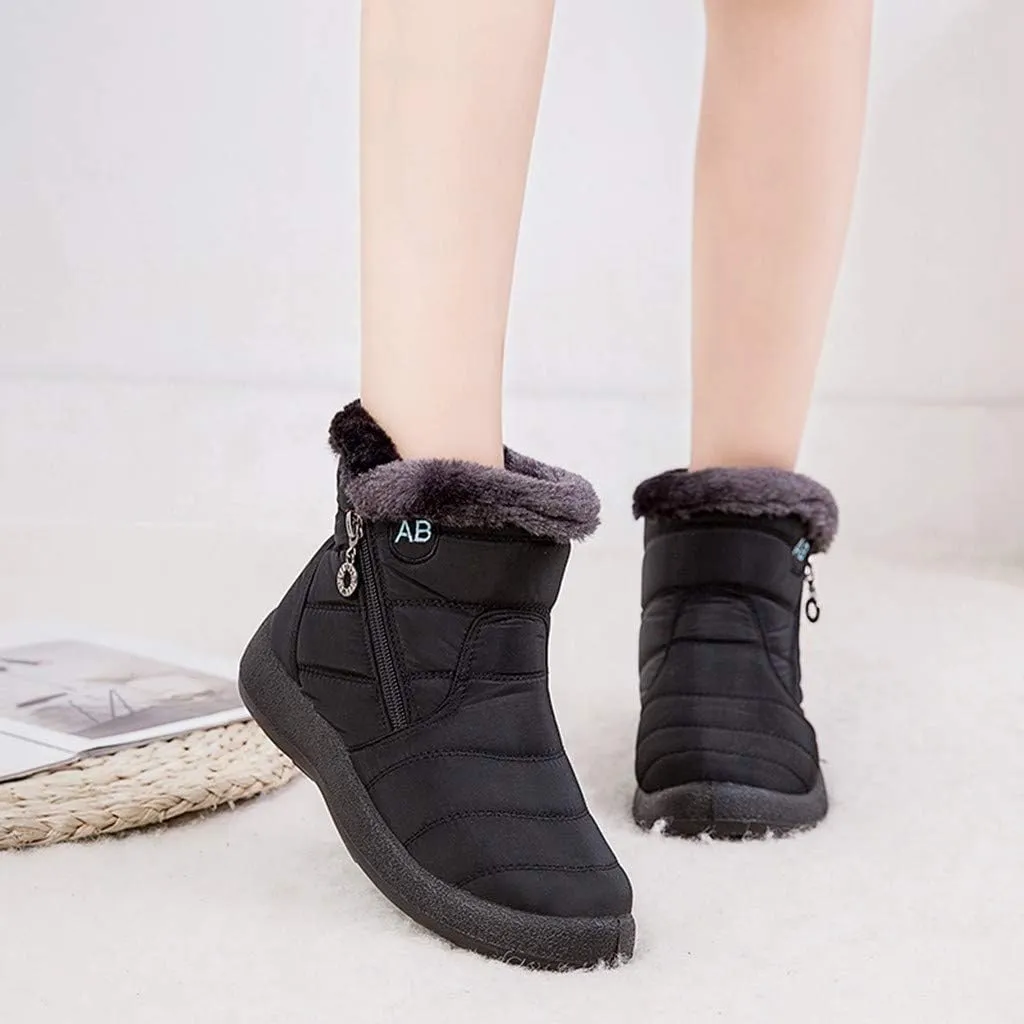 Cute Winter Boots for Women Fashion Winter Ankle Dress Boots for Women Waterproof Snow Womens Waterproof Boots Winter Womens Snow Shoes with Poles Botas Para Invierno Mujer