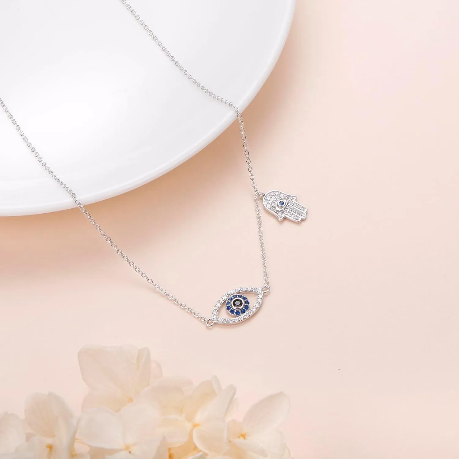 DAOCHONG 925 Sterling Silver Choker Necklace Dainty Jewelry Polished Fine Jewelry for Women 13 3 inch