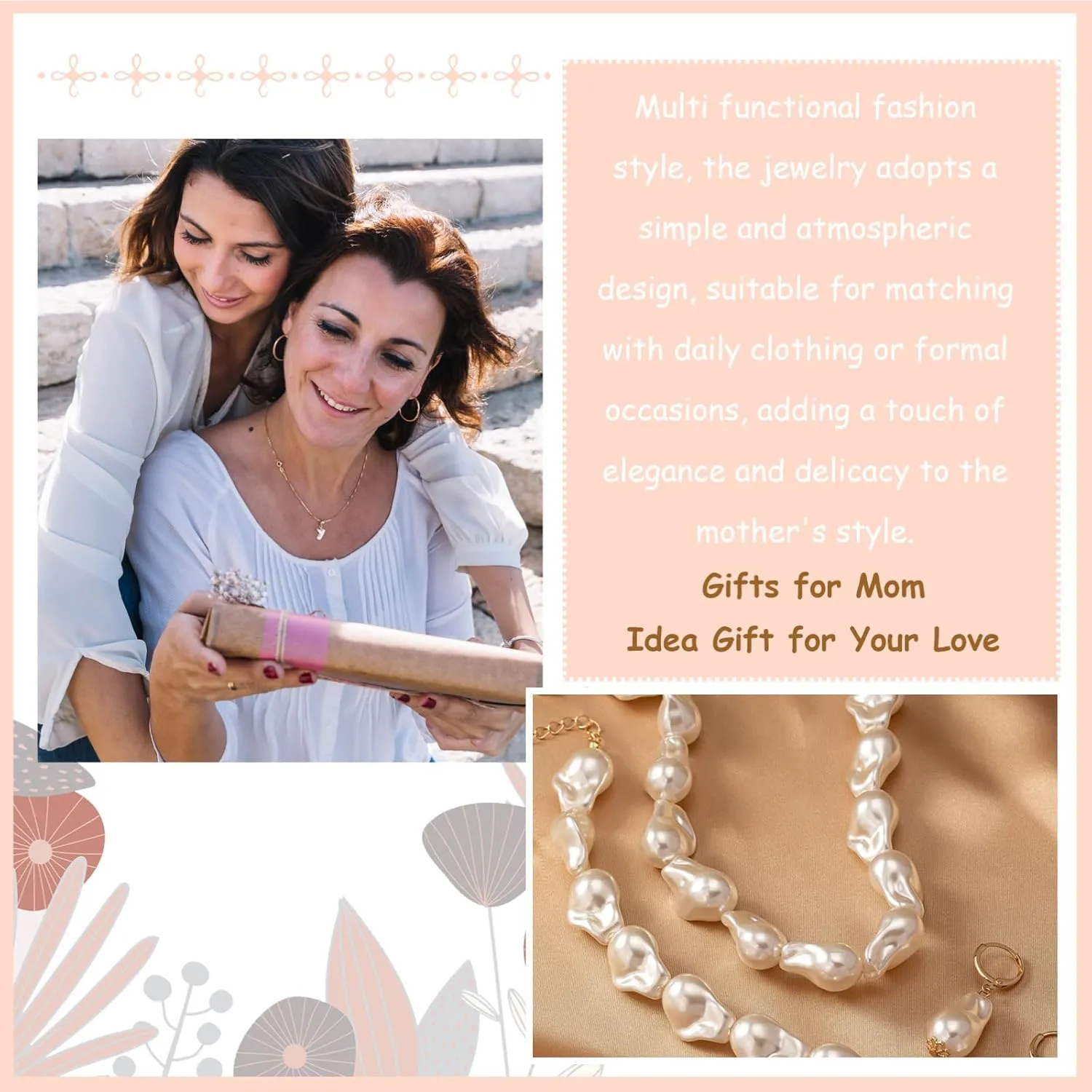 Dcfywl731 Pearl Jewelry Set for Women Pearls Necklace and Earring Set Chunky Pearl Necklaces for Women Prom Jewelry Big Pearls Charm Choker Wedding Jewelry Sets for Brides