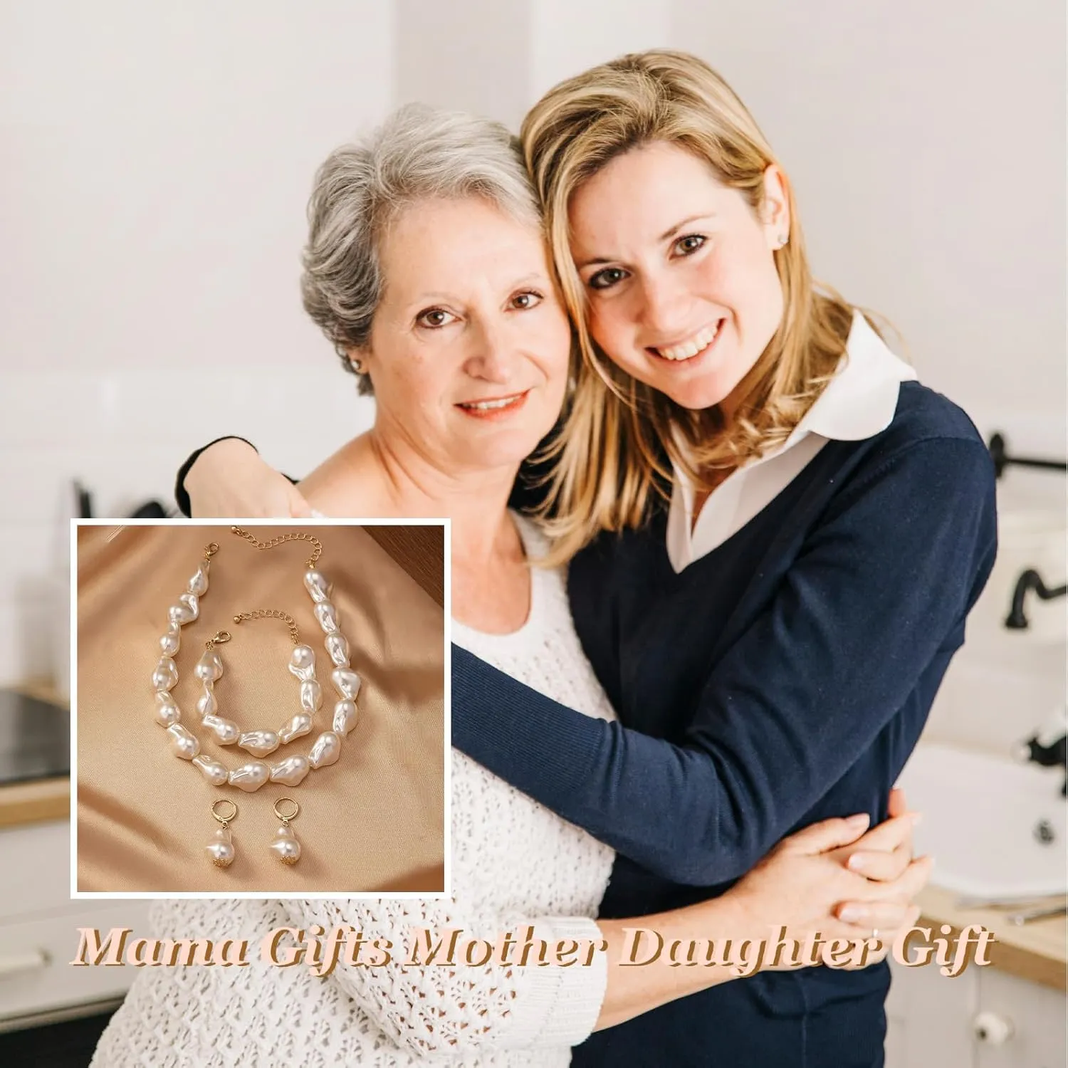 Dcfywl731 Pearl Jewelry Set for Women Pearls Necklace and Earring Set Chunky Pearl Necklaces for Women Prom Jewelry Big Pearls Charm Choker Wedding Jewelry Sets for Brides