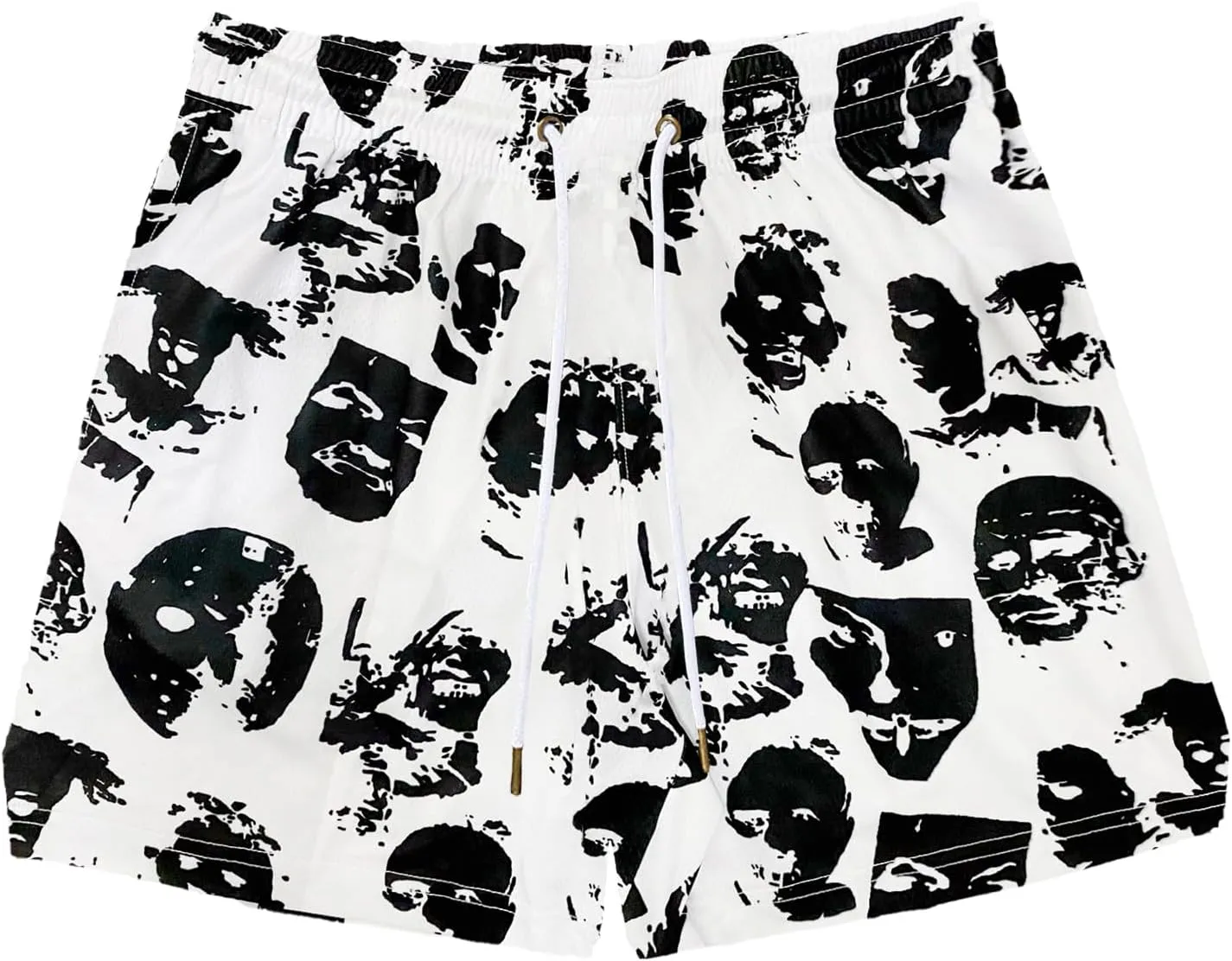 DIOTSR Mens Graphic Print Shorts Cool Mesh Basketball Shorts Casual Flat Front Shorts Summer Drawstring