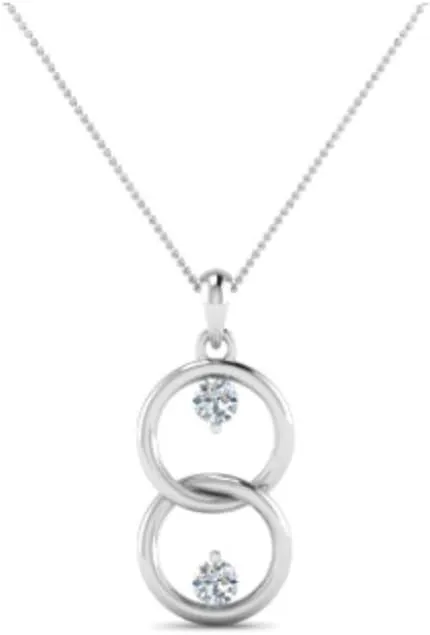 Double Circle Generations Interlocking Infinity Hammered Pendant Dainty Minimalist