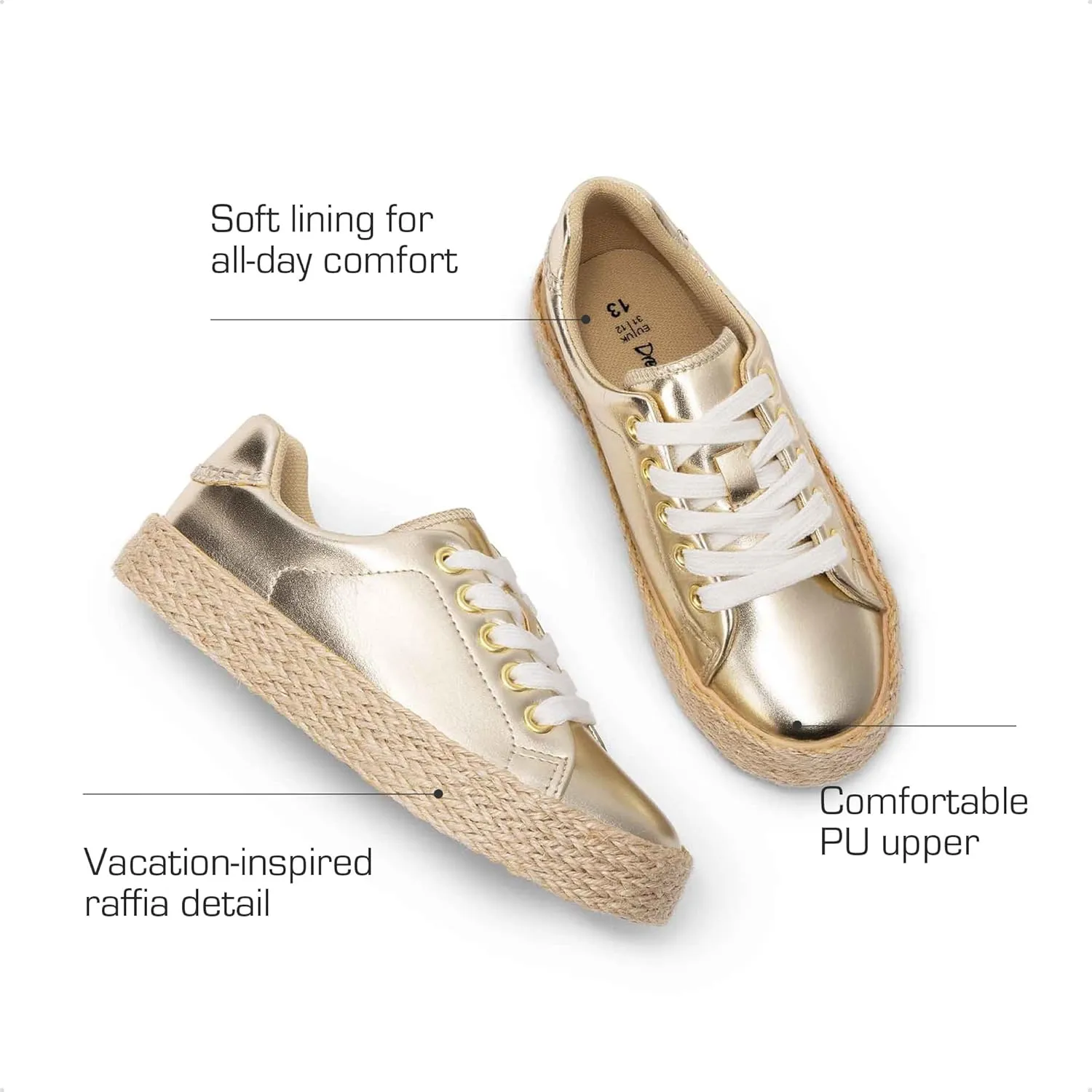 DREAM PAIRS Kid Boys Girls Sneakers Canvas Espadrille Lace Up Walking Casual Shoes