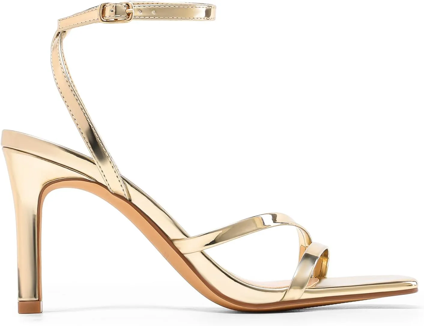 DREAM PAIRS Womens High Stilettos Heels Open Toe Square Sandals Ankle Strap Pumps Sexy Comfort Strappy Dress Shoes Party Wedding Heeled Sandals