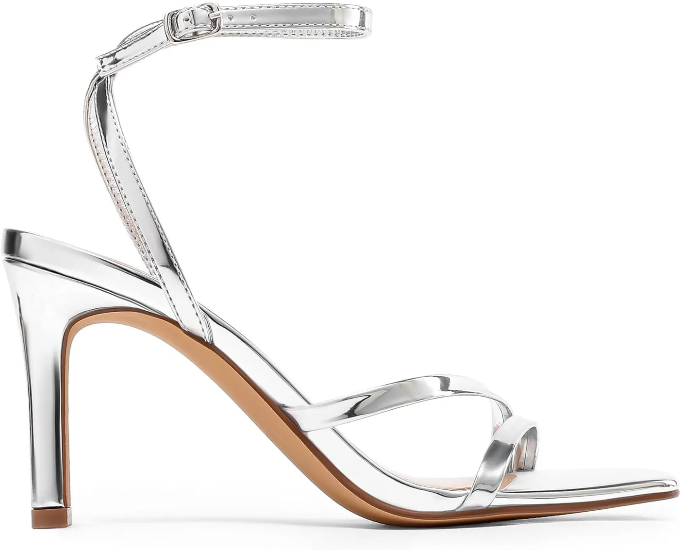 DREAM PAIRS Womens High Stilettos Heels Open Toe Square Sandals Ankle Strap Pumps Sexy Comfort Strappy Dress Shoes Party Wedding Heeled Sandals
