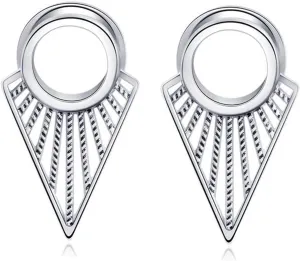 Ear Gauges Tunnels Steel, Piercing Jewelry Hollow Triangle Tunnel Ear Stretching Plug Gauge Body Piercing Jewelry