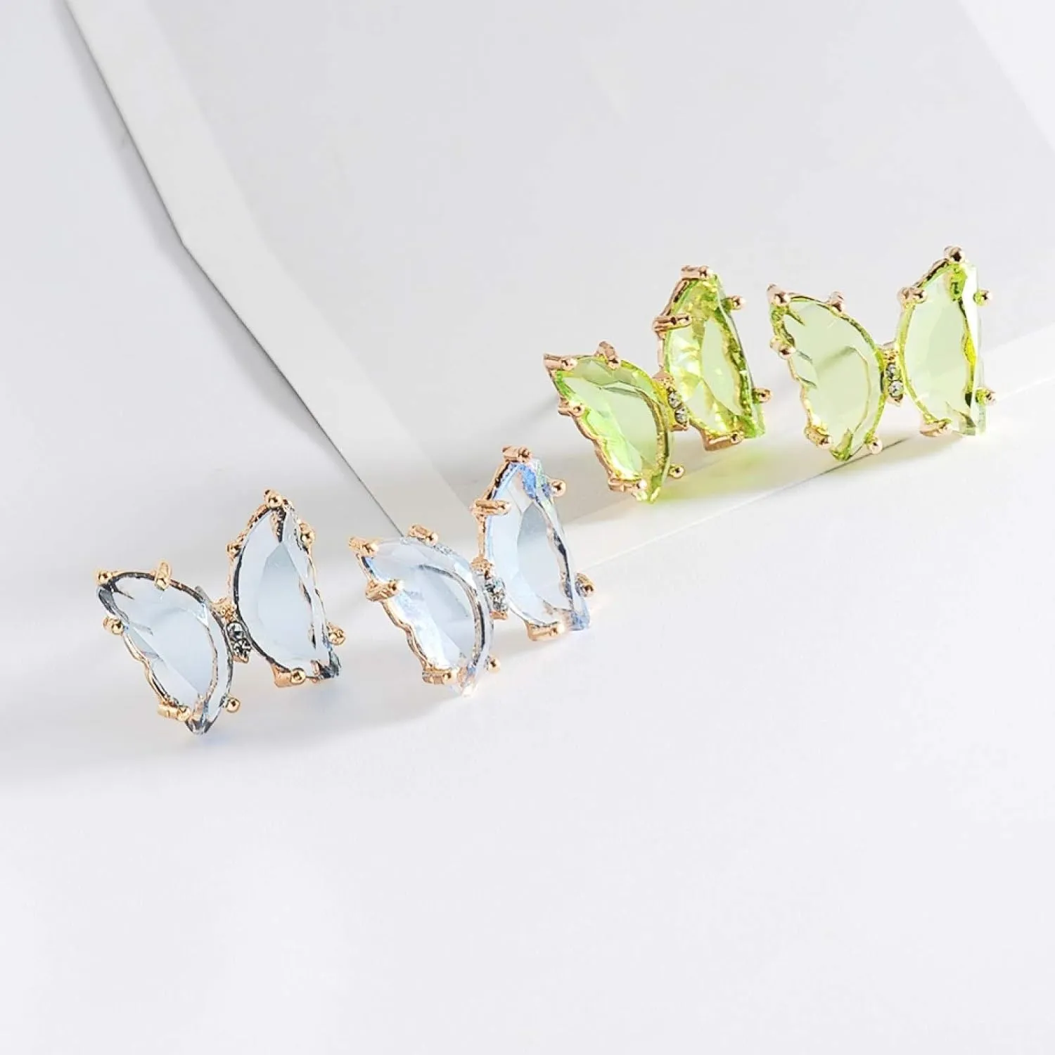 Earring Hoop Stud Drop & Dangle, Transparent Butterfly Ear Stud Simple Faux Crystal Earring Women Eardrop Jewelry for Women Teen Girls Birthday Christmas Friends Gift