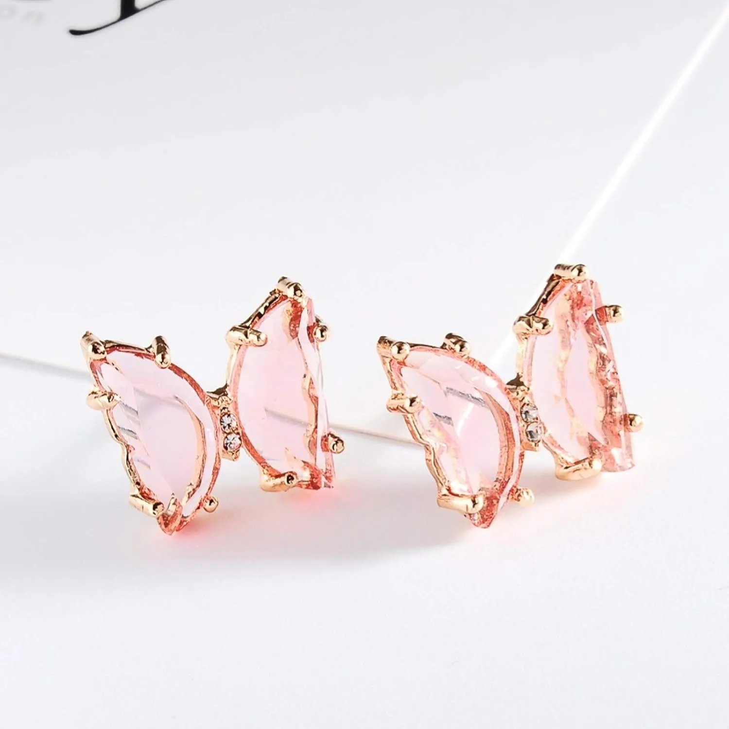 Earring Hoop Stud Drop & Dangle, Transparent Butterfly Ear Stud Simple Faux Crystal Earring Women Eardrop Jewelry for Women Teen Girls Birthday Christmas Friends Gift