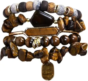 Elegant Stone Bracelet Handmade Beads Jewelry Natural Stone Jewelry Stone Texture for Friend or Lover Present