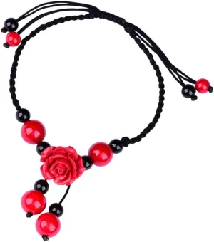 Ethnic Style Anklet Handmade Agate Ankle Bracelet Vintage Ankle Chain Jewelry for Women Foot Jewelry Accessory