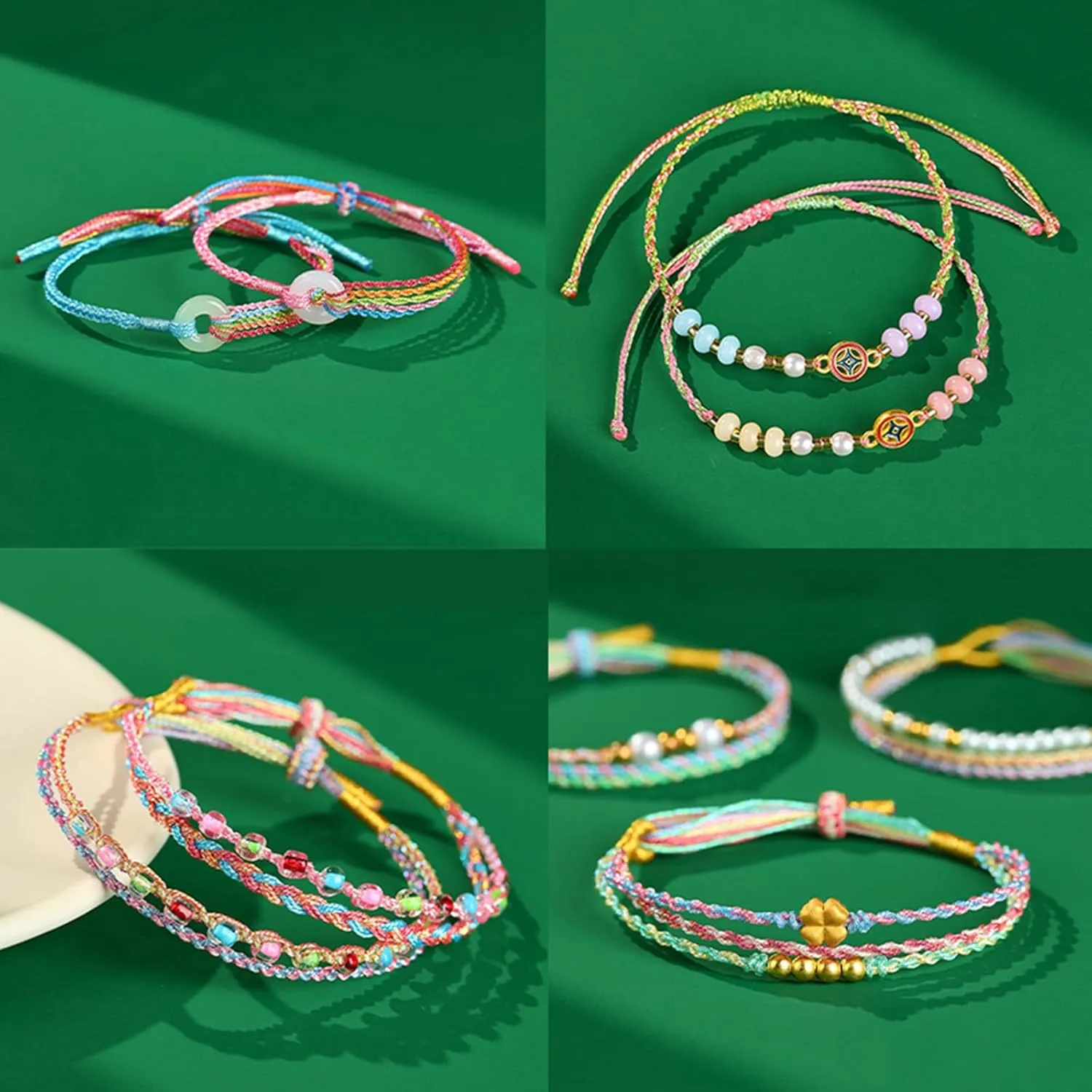 Ethnic Style Hand-Woven Bracelets Multilayer Colorful Adjustable Handmade Hand Strap Charm Jewelry Accessories
