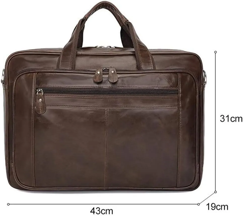 European And American Retro Leather Men's Bag Leather Briefcase Handbag Computer Bag