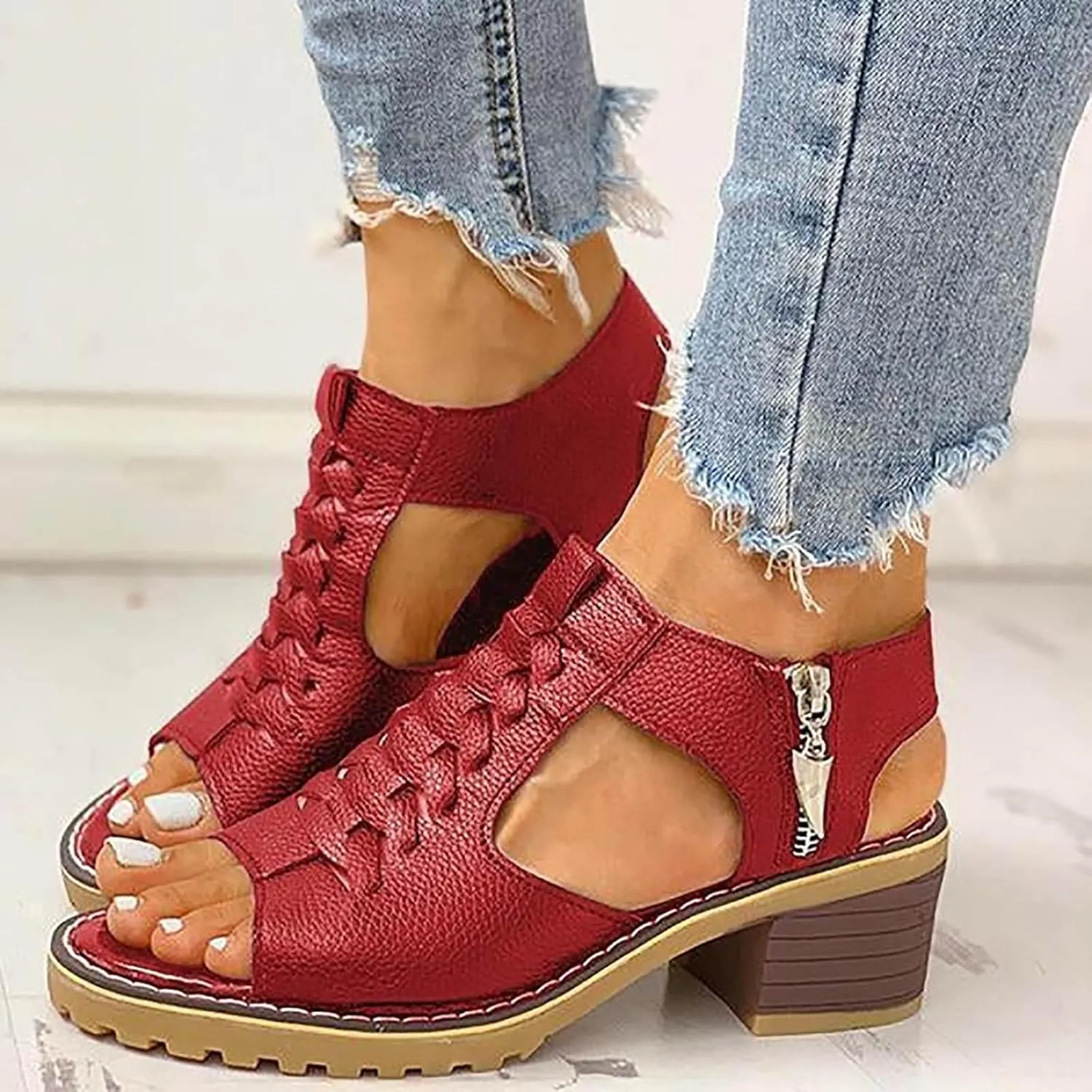 Fanyil Women's Comfy Orthotic Sandals,Fanyil Womens Sandals,Women Dressy Comfortable Wedges Chunky Heels Dress Shoes