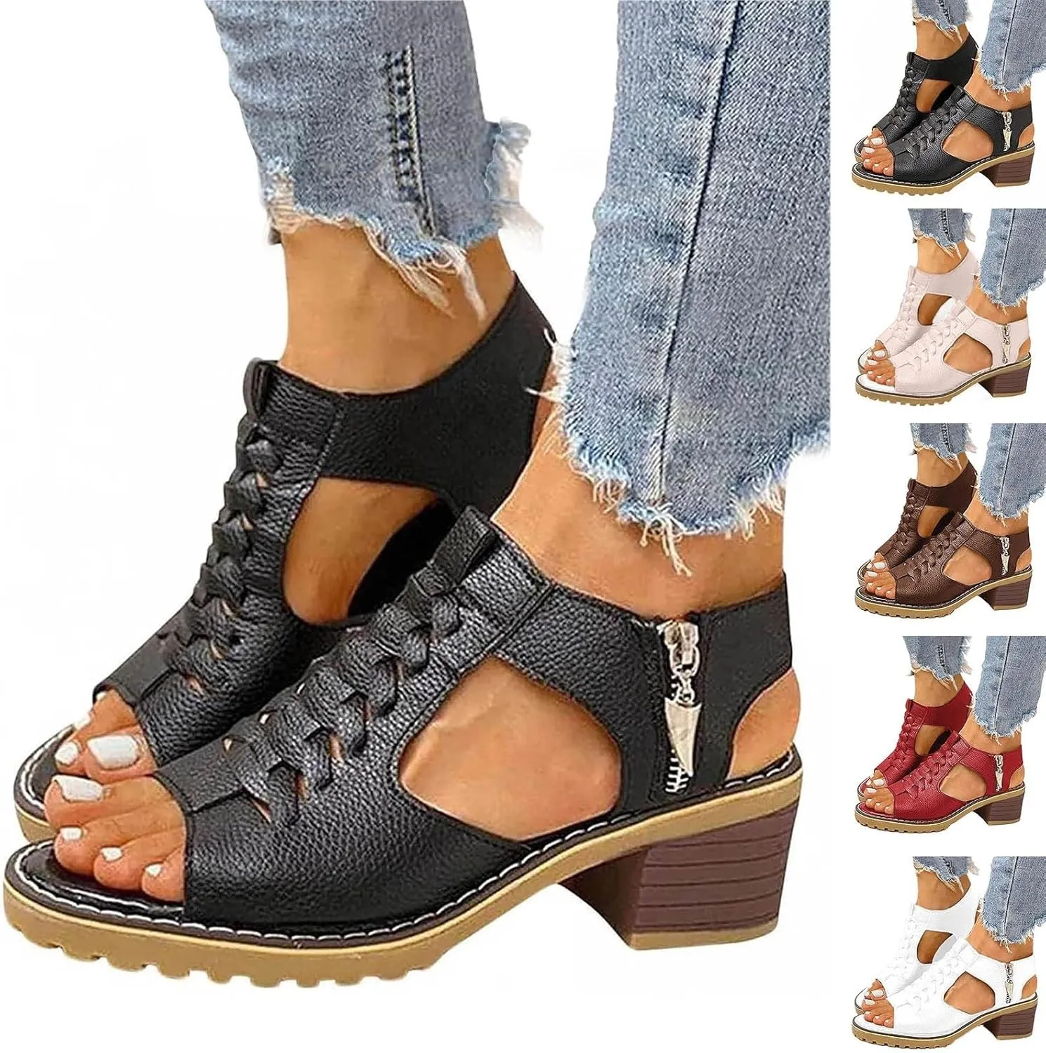 Fanyil Women's Comfy Orthotic Sandals,Fanyil Womens Sandals,Women Dressy Comfortable Wedges Chunky Heels Dress Shoes