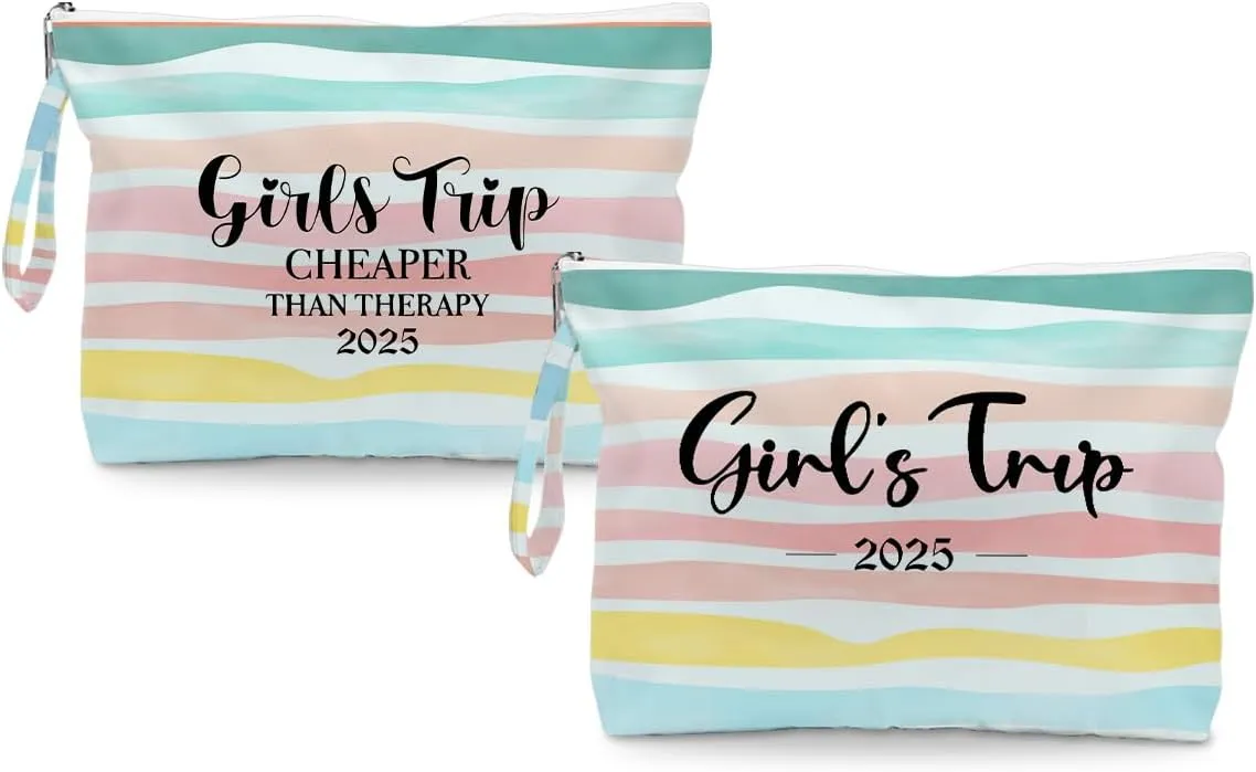 Fokongna 2PCS Girls Trip Gifts Favors Waves Rainbow Wet Bag Wet Dry Bag Beach Bag for Swimsuit Toiletry Bag Travel Essentials For Women, Beach Travel Gym Wet Dry Bag for Swimsuit Dirty Diaper Bag