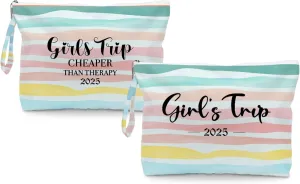 Fokongna 2PCS Girls Trip Gifts Favors Waves Rainbow Wet Bag Wet Dry Bag Beach Bag for Swimsuit Toiletry Bag Travel Essentials For Women, Beach Travel Gym Wet Dry Bag for Swimsuit Dirty Diaper Bag
