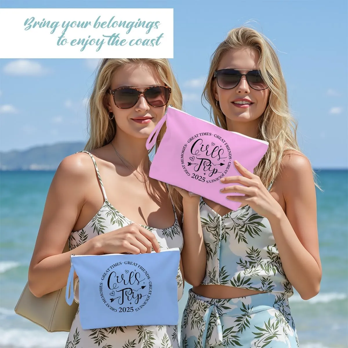 Fokongna 2PCS Girls Trip Gifts Wet Bag Wet Dry Bag Beach Bag Favors for Swimsuit Toiletry Bag Travel Essentials For Women, Beach Travel Gym Wet Dry Bag for Swimsuit Dirty Diaper Bag