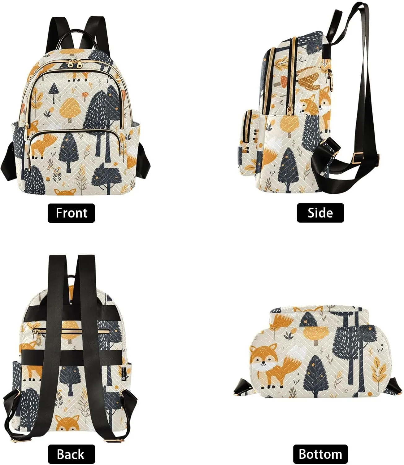 Foxes Small Backpack Purse for Women Travel Diaper Bag Daypack Backpacks for Shopping Vacation