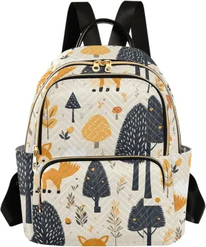 Foxes Small Backpack Purse for Women Travel Diaper Bag Daypack Backpacks for Shopping Vacation