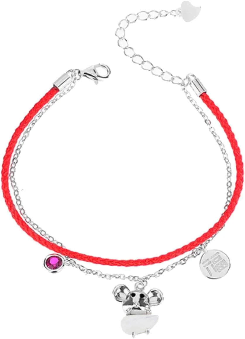 Gatuida Fashionable Lucky Bracelet Red Rope Woven Hand Jewelry Stylish Present for Special Days