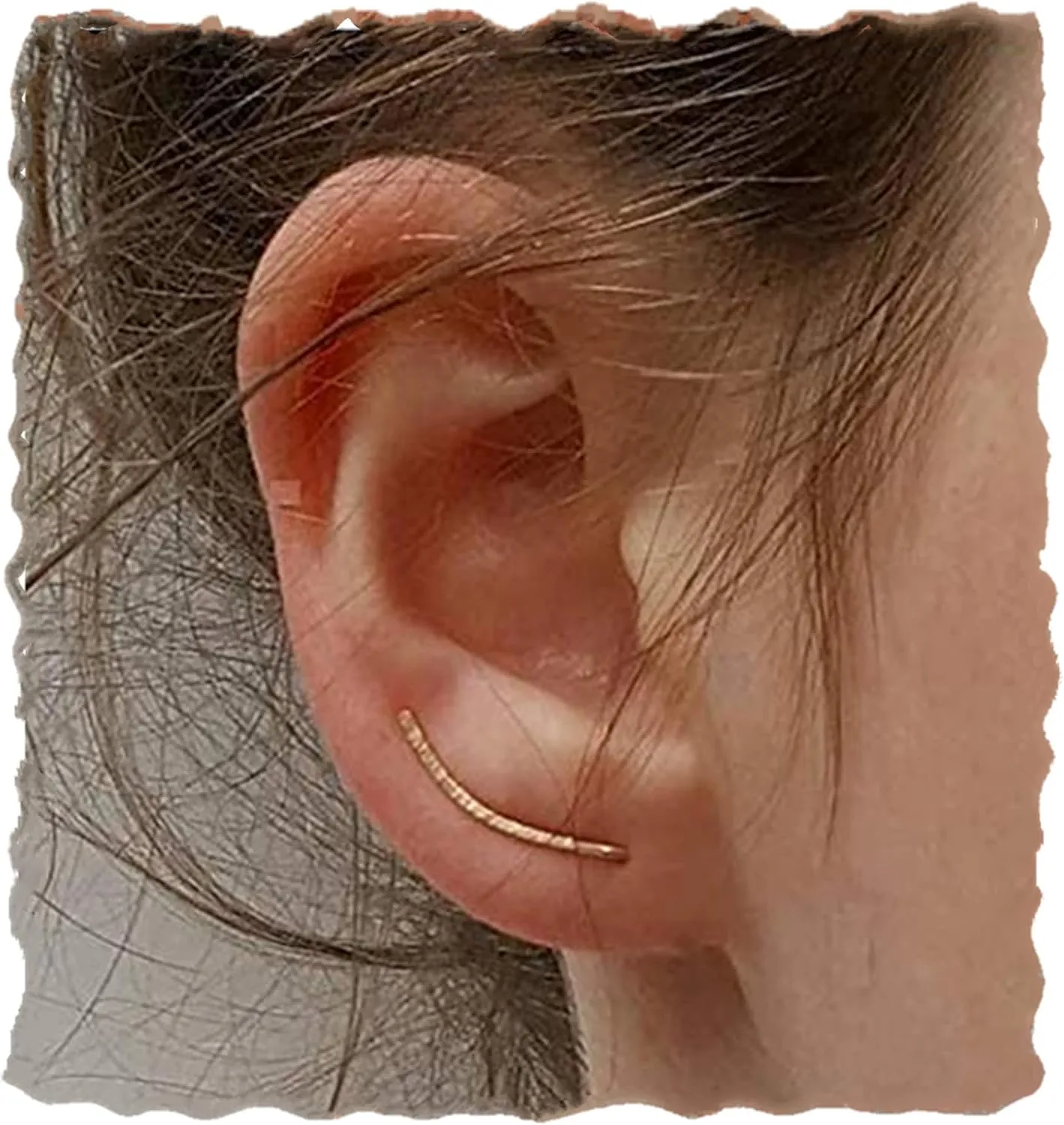 genbz Chic Handcrafted Hammered Ear Climber Earrings - Minimalist Sterling Silver Ear Crawler