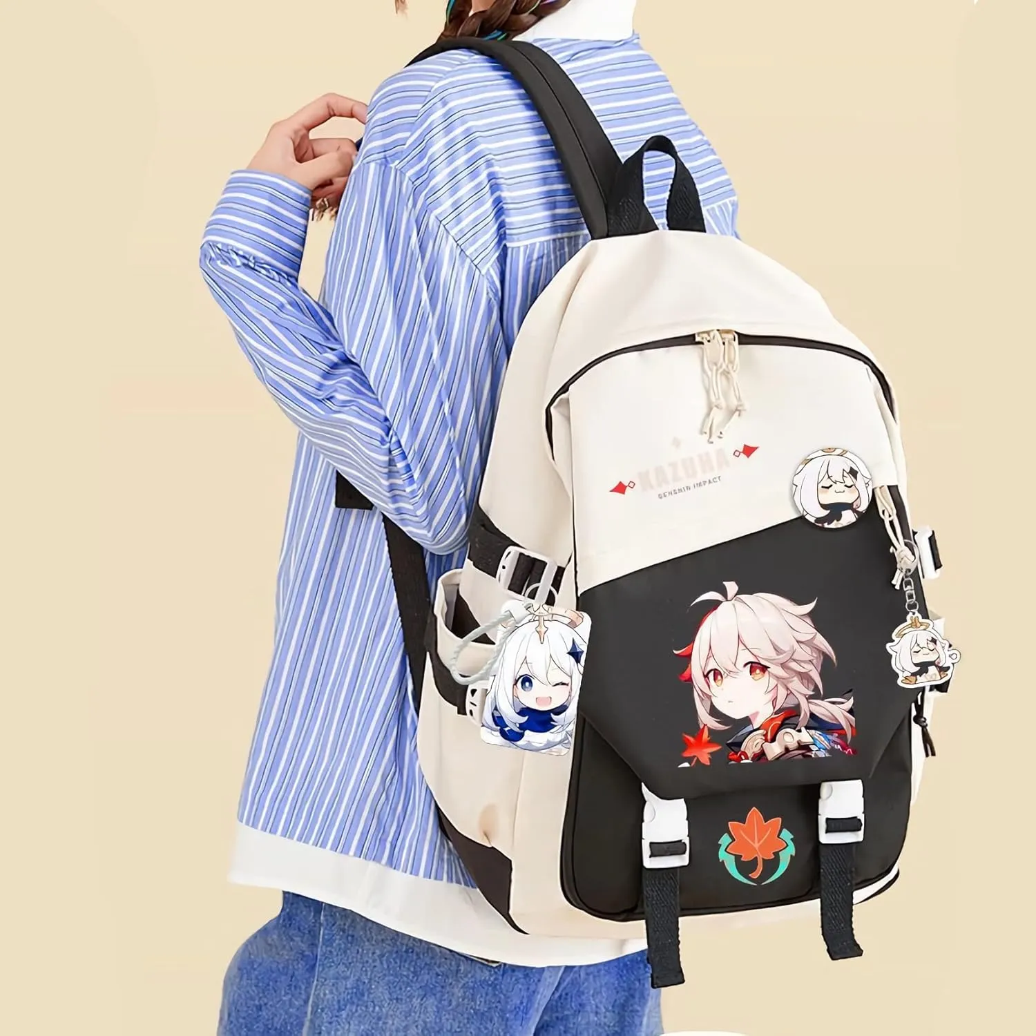 Genshin Impact Backpack Eula Backpack Cute 3D Printed Laptop Bookbag 17" Large Capacity Travel BackPack With Gift