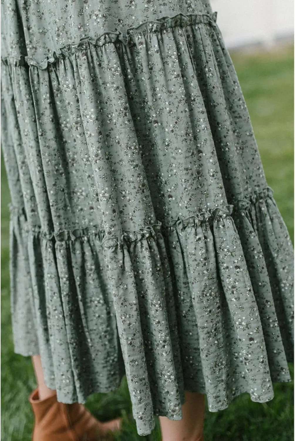 Girls Floral Ruffle Dress Summer Kids Flowy Puff Sleeve Casual Backless Princess Dress Mini Dresses for