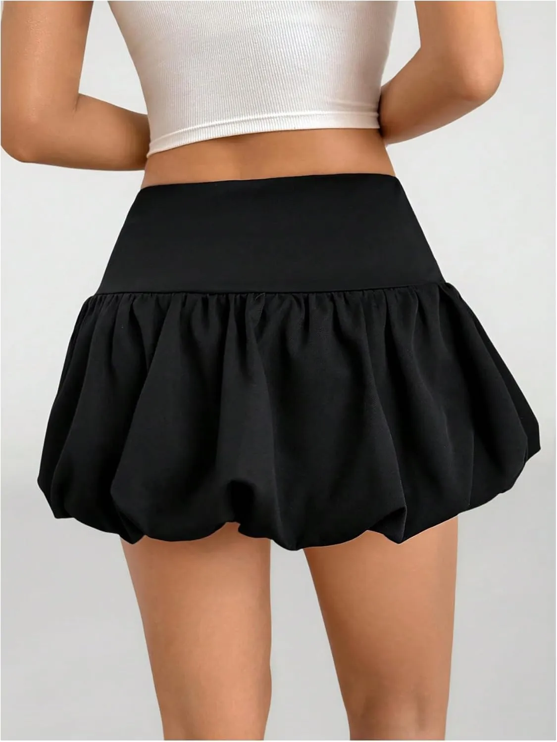 Girl's Y2k Bubble Skirt Bloomer Mini Skirt Elastic High Waist Skirts Flared A Line Skort Dressy Casual Skirts