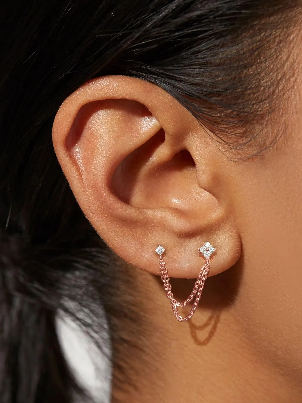 Gold Chain Studs Earrings for Women Trendy: Hypoallergenic 14K Gold Plated Dangle Earrings Dainty Small Long Chain Earring Set Fashion Gold Jewelry for Women