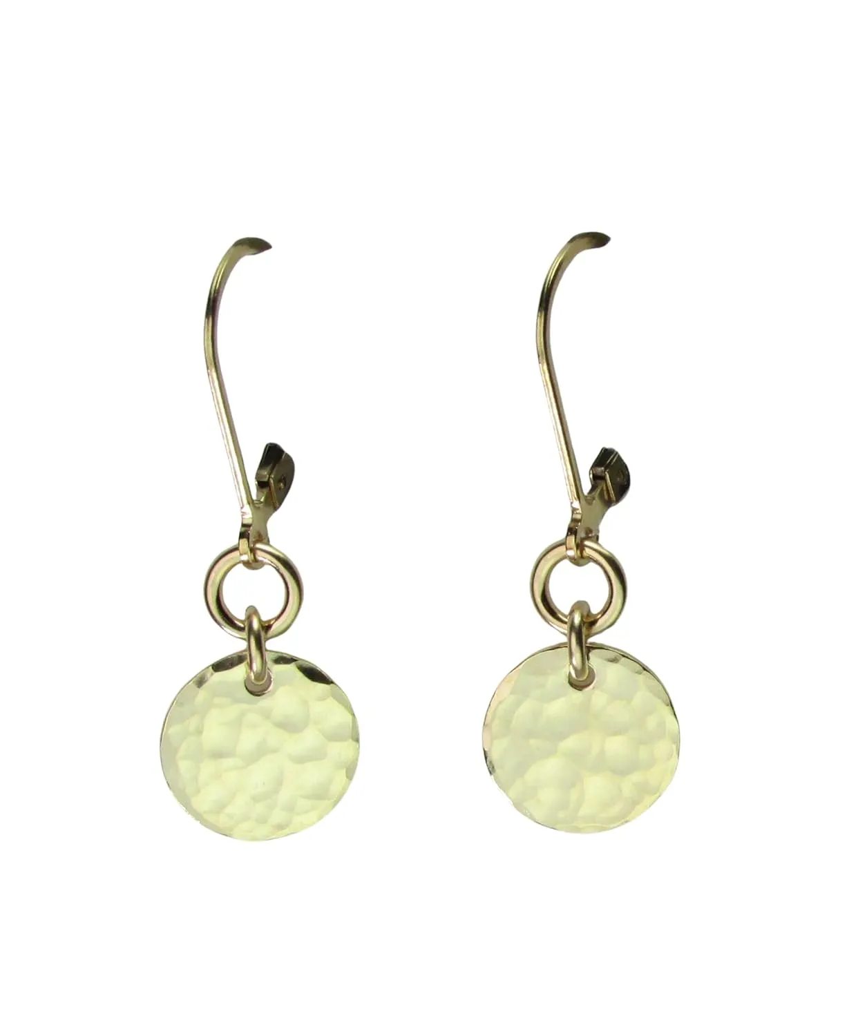 Gold Disc Earrings for Women Dangle Earrings Gold Filled Hammered Dot Earrings Dainty Circle Earrings Minimalist
