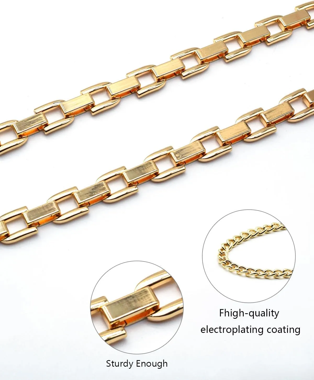 Gold Waist Chain Belt for Women, Adjustable Fashion Metal Body Link Belts for Jeans Dresses
