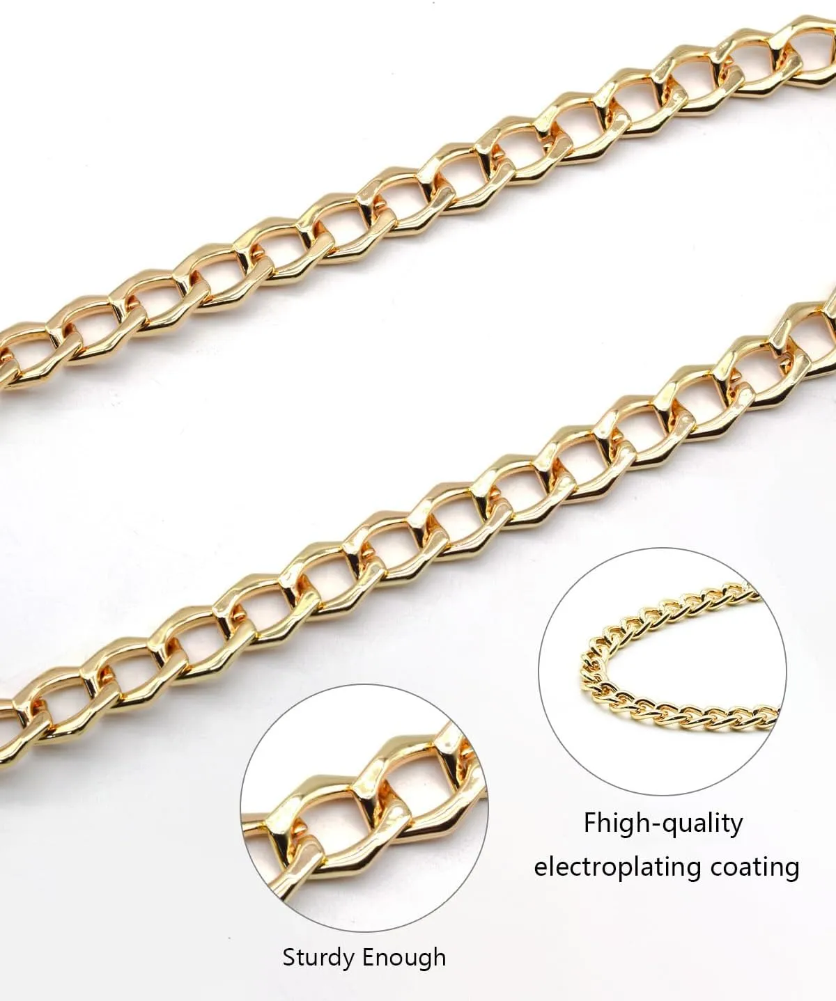 Gold Waist Chain Belt for Women, Adjustable Fashion Metal Body Link Belts for Jeans Dresses