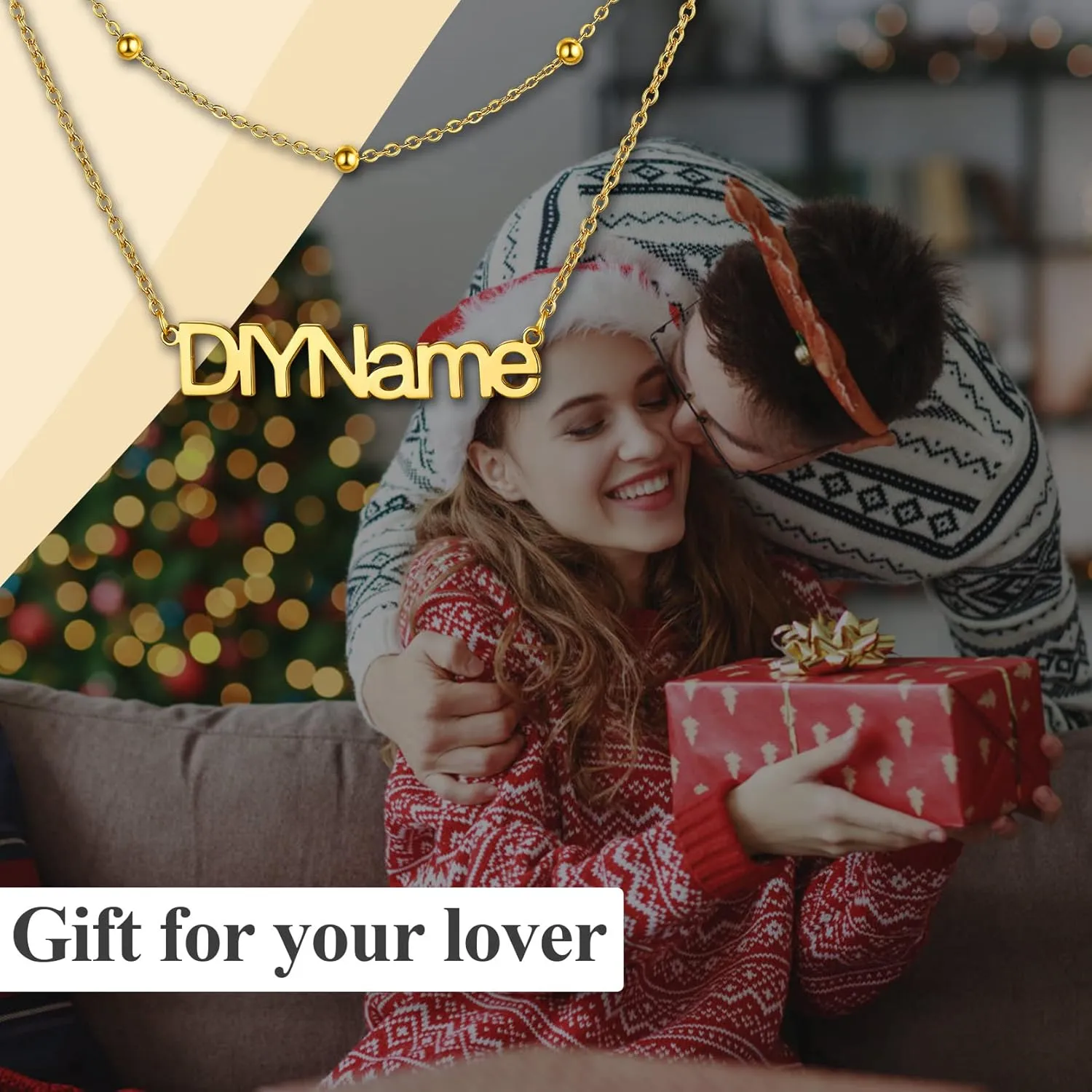 GOLDCHIC JEWELRY Custom Name Necklaces for Women, Personalized Layered Chain Choker Necklaces Namepate Layering Chains Jewelry