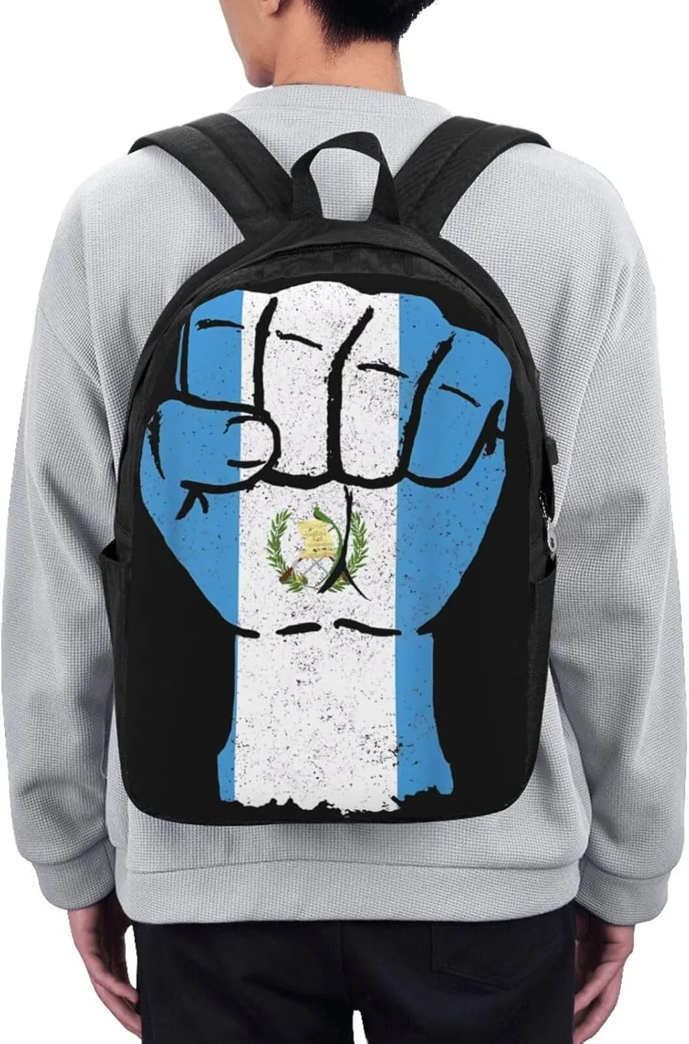 Guatemala Strong Guatemalan Flag Laptop Backpacks Travel Backpack Casual Business Daypack Sport Rucksack Computer Bag Fits up to 17 Inch Notebook with USB Port