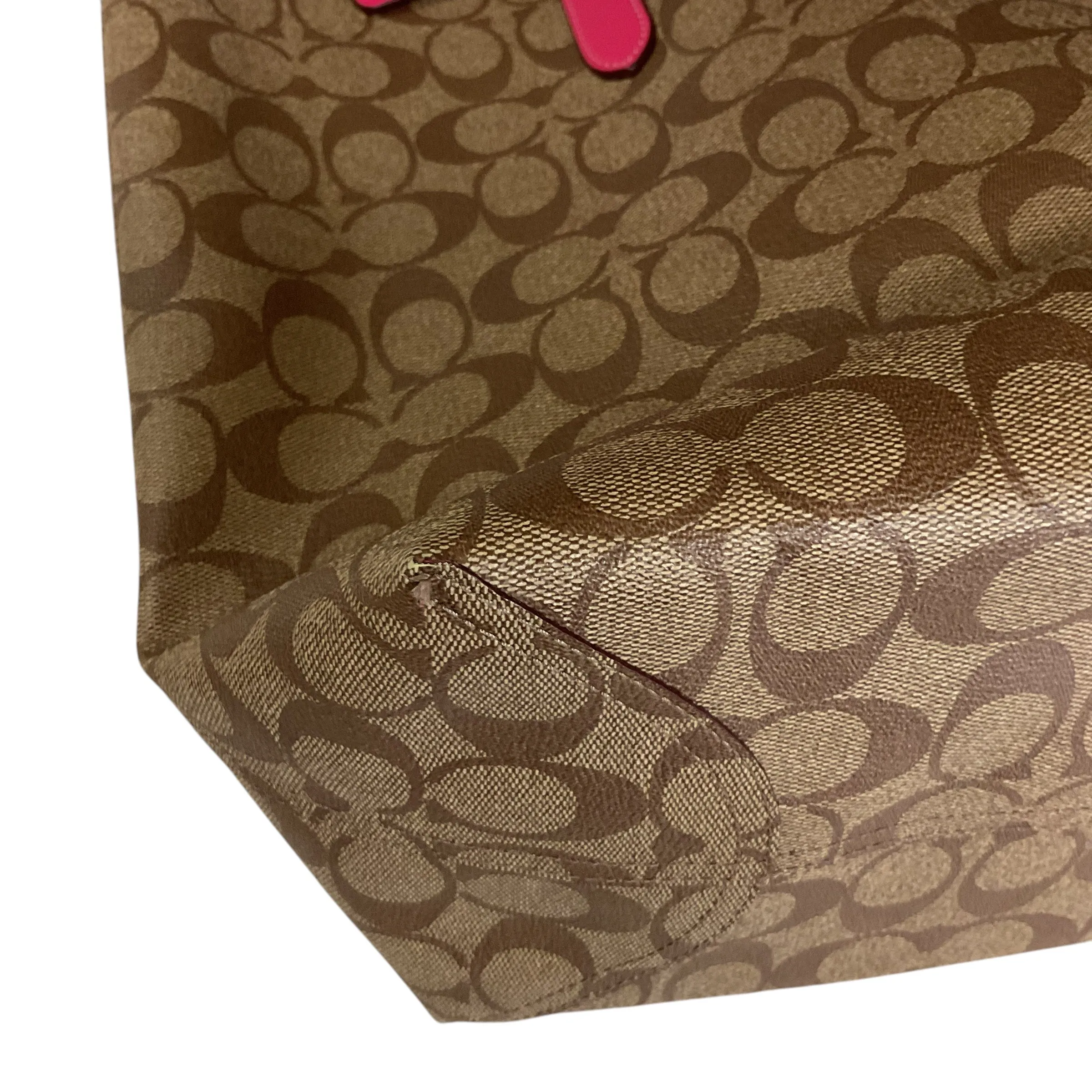 Handbag Designer By Coach In Brown & Pink, Size:Large