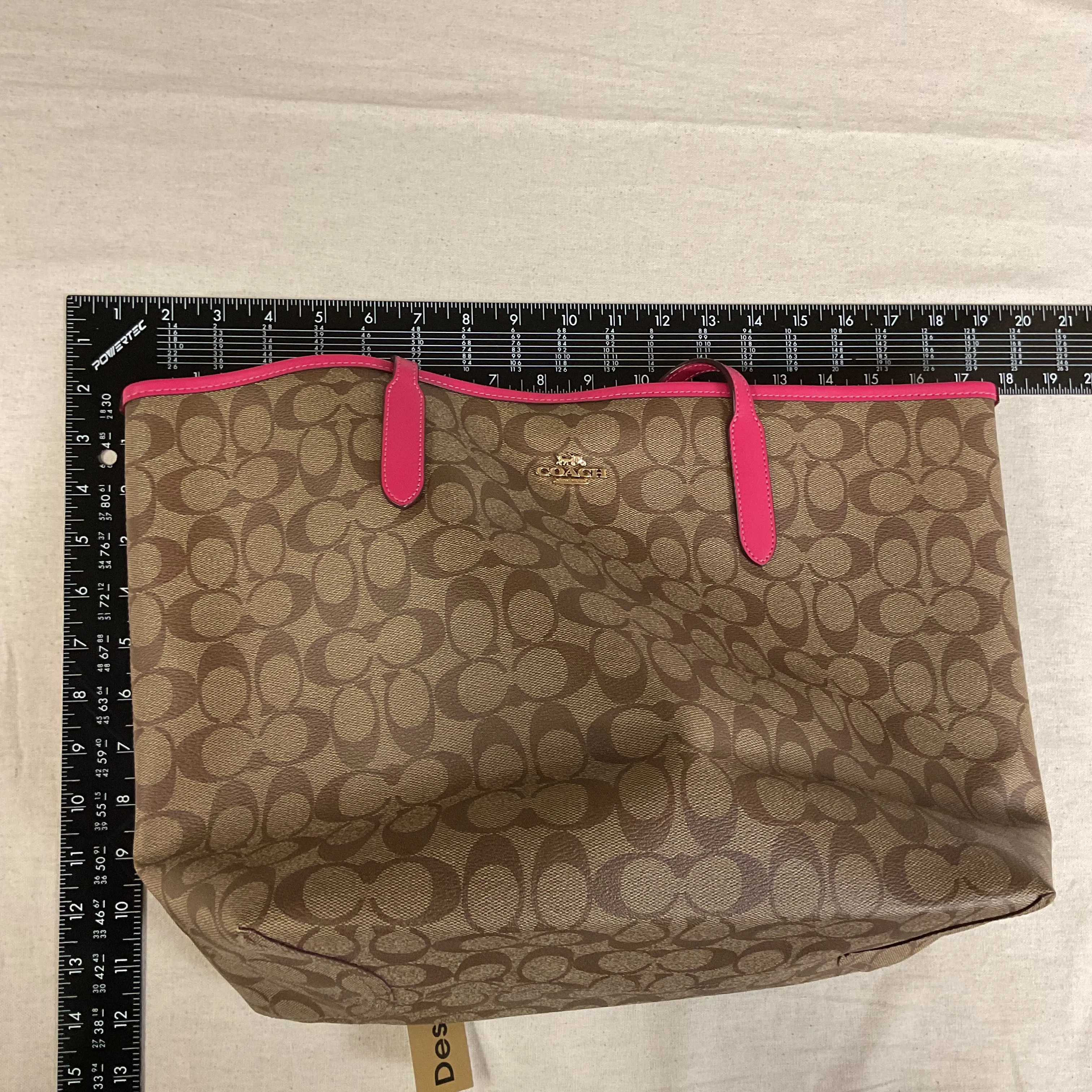 Handbag Designer By Coach In Brown & Pink, Size:Large