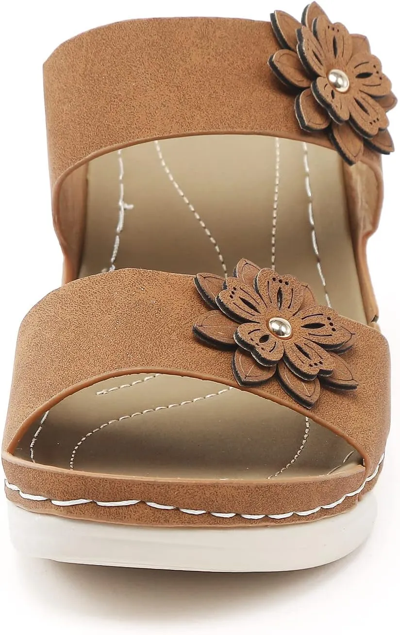 High Arch Support Slippers Women Orthopedic Summer Sandals for Women 2024 Beach Sandals for Women Arch Support Leather Sandals Women Walking Shoes Women Heel Support Raffia Sandals Women