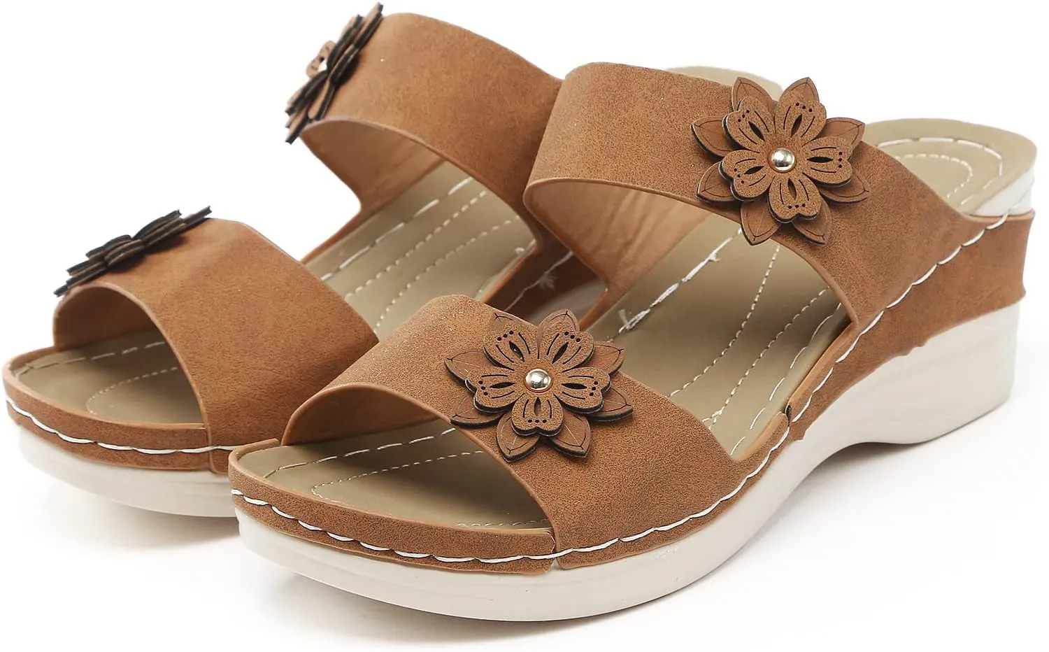 High Arch Support Slippers Women Orthopedic Summer Sandals for Women 2024 Beach Sandals for Women Arch Support Leather Sandals Women Walking Shoes Women Heel Support Raffia Sandals Women