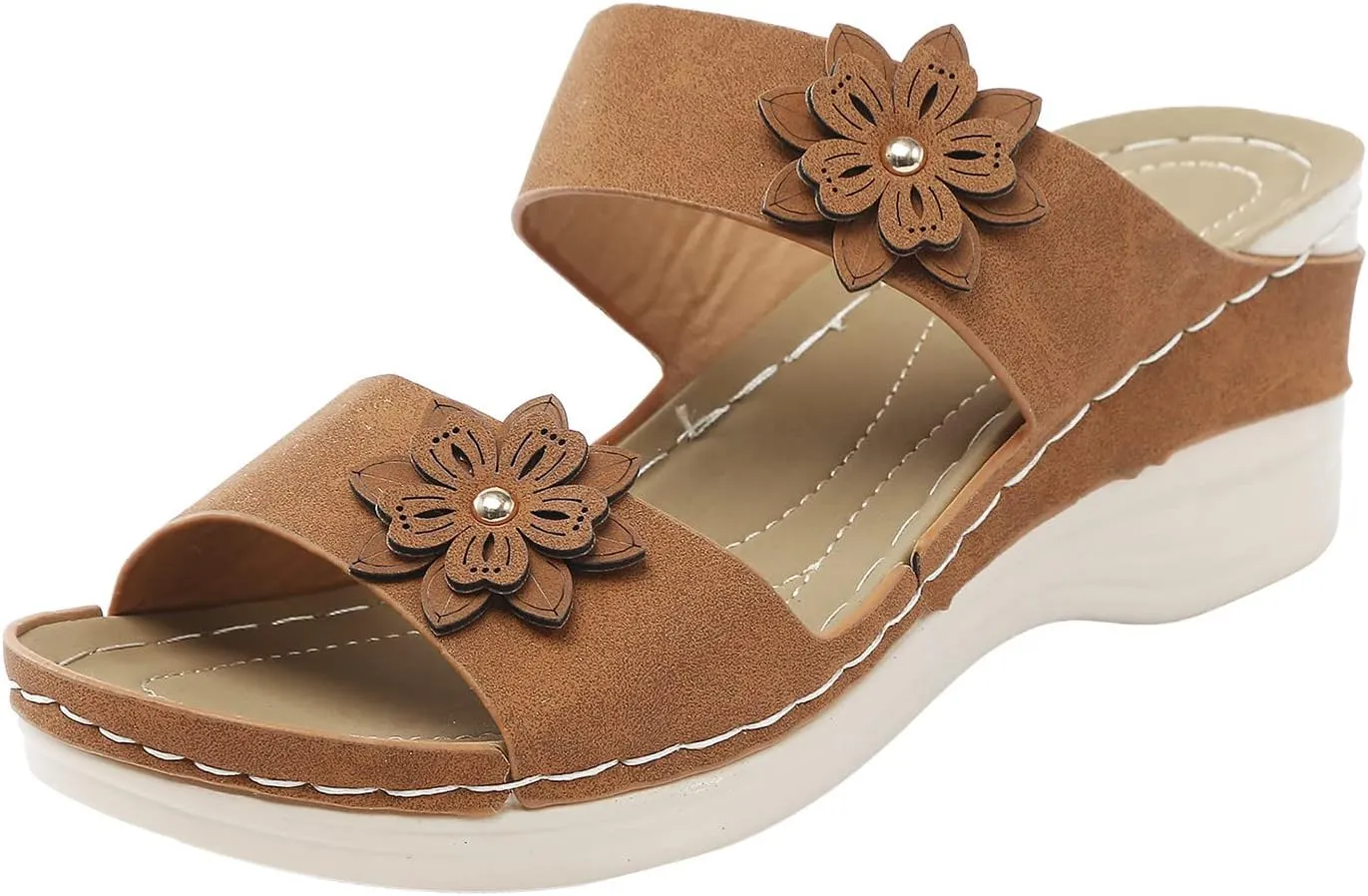 High Arch Support Slippers Women Orthopedic Summer Sandals for Women 2024 Beach Sandals for Women Arch Support Leather Sandals Women Walking Shoes Women Heel Support Raffia Sandals Women