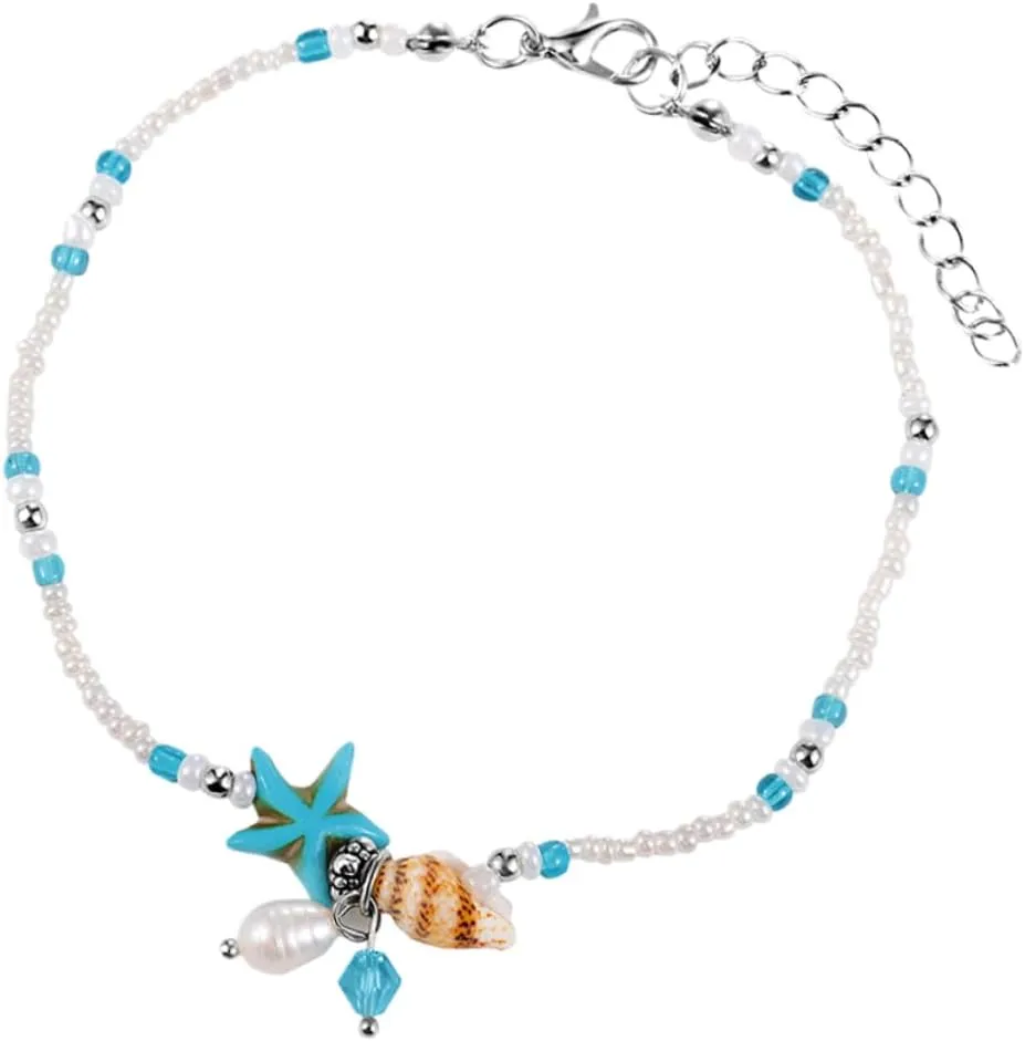 Homoyoyo Ethnic Style Ankle Chain Sea Star Shells Handmade Foot Chain for Jewelry Women Anklets