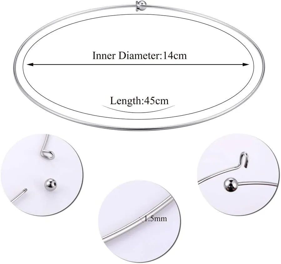 HooAMI Stainless Steel Silver Choker Necklace for Women