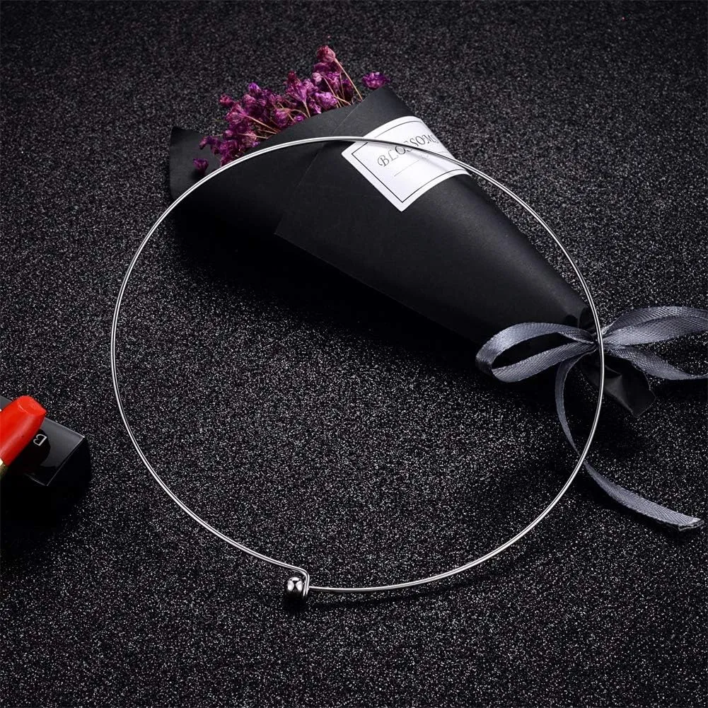 HooAMI Stainless Steel Silver Choker Necklace for Women