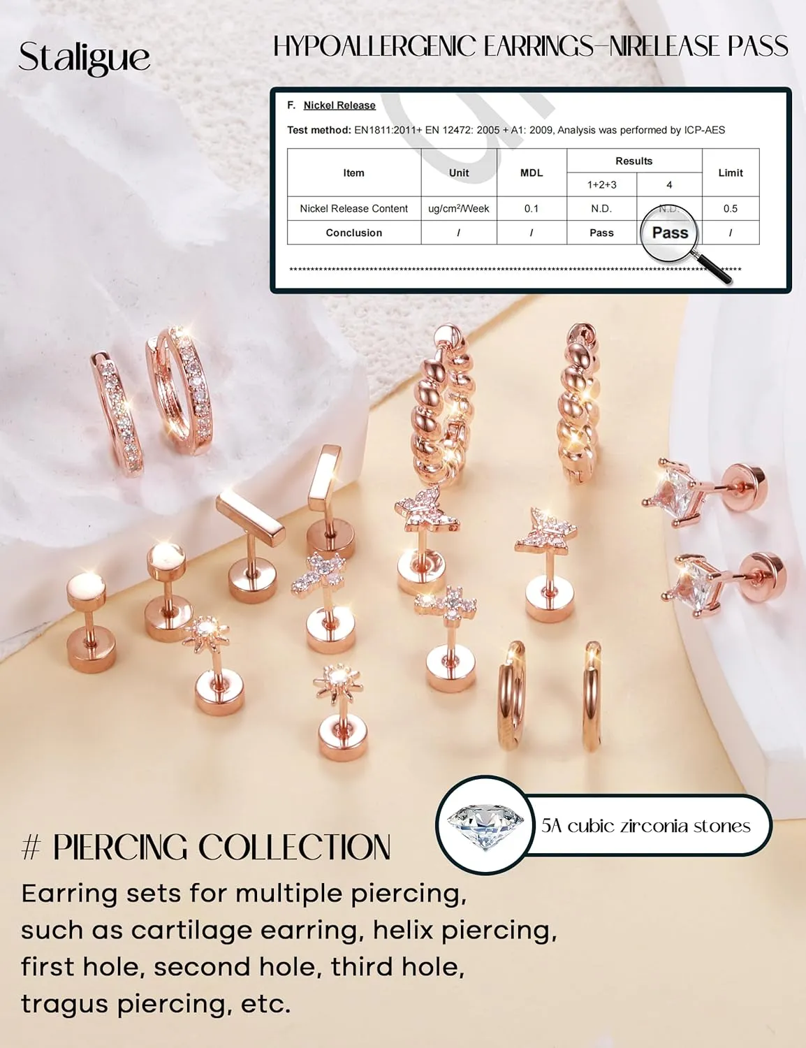 Hypoallergenic Surgical Steel Flat Back Earrings for Women Trendy 14K Gold Cartilage Earring Helix Conch Tragus Piercing Jewelry Earring Stacks Small Hoop Flatback Earrings Sets for Multiple Piercing