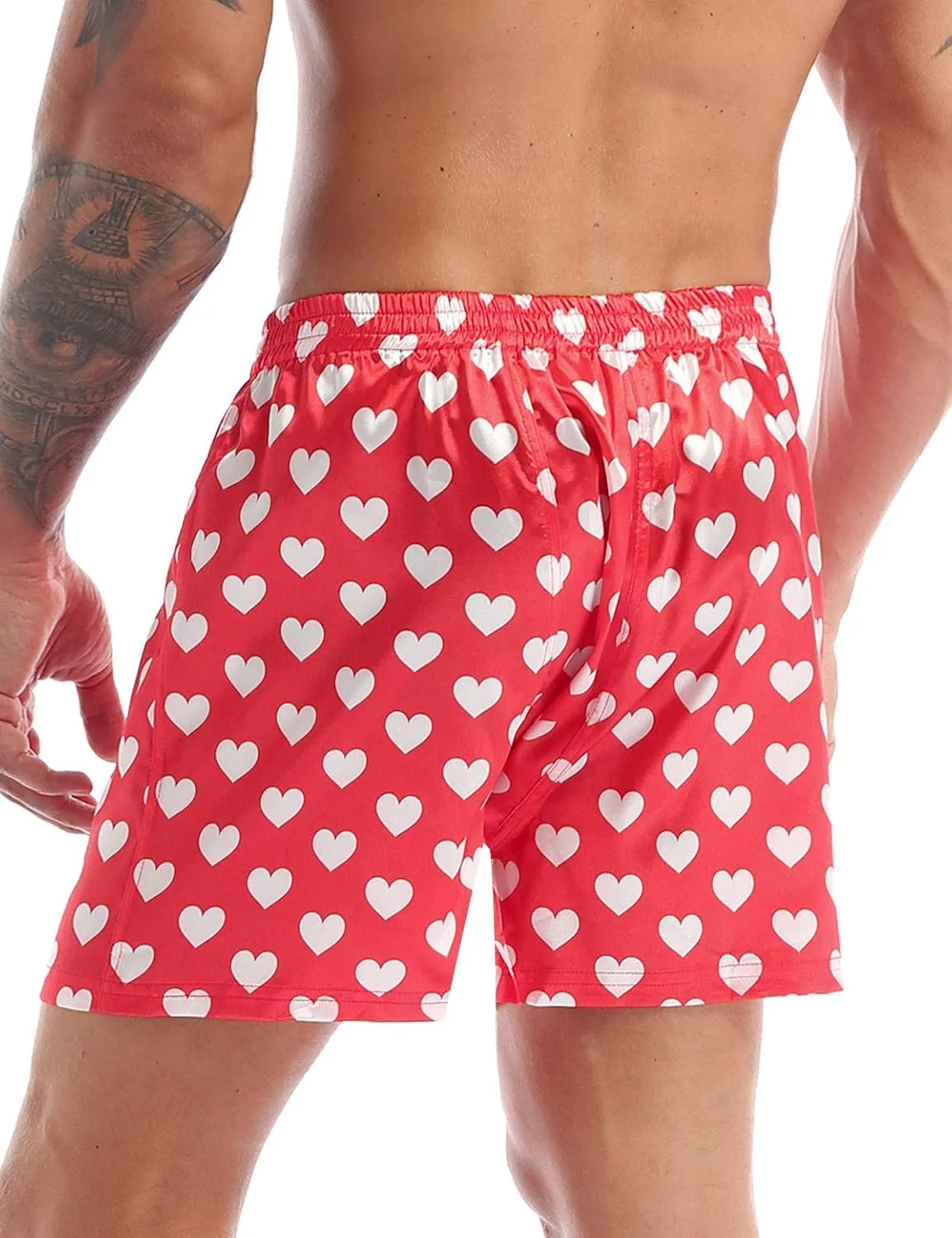 iiniim Men's Boxer Shorts Underwear Sleep Pajama Summer Sleep Shorts Beach Shorts for Valentines Day