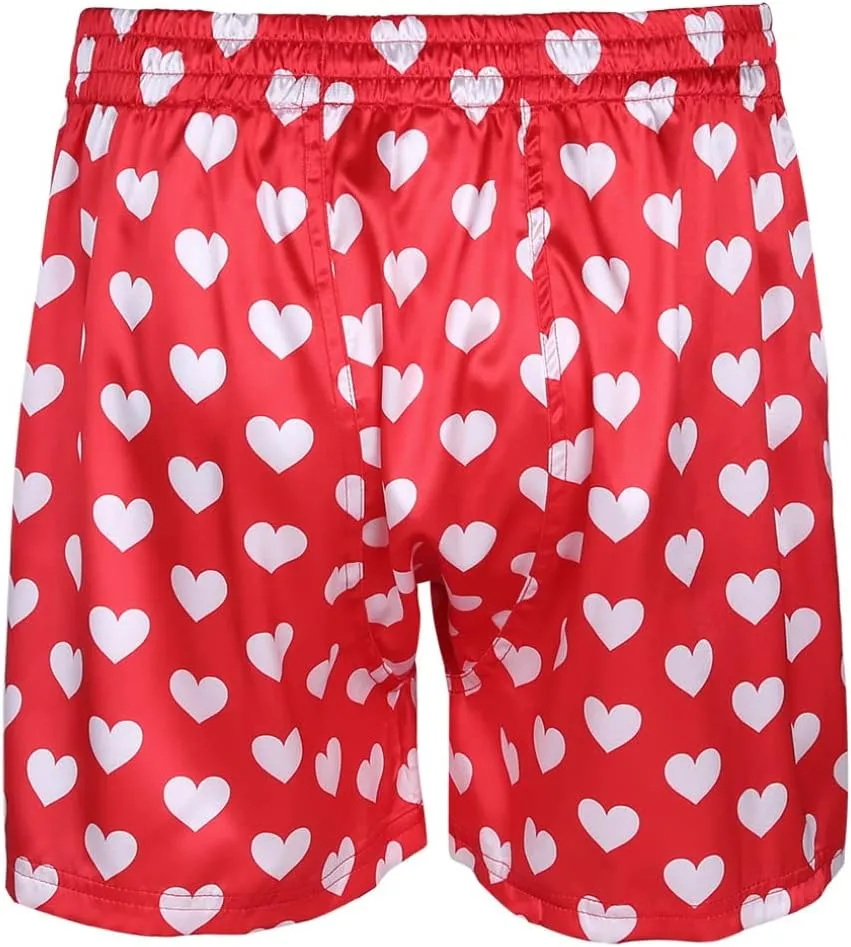 iiniim Men's Boxer Shorts Underwear Sleep Pajama Summer Sleep Shorts Beach Shorts for Valentines Day