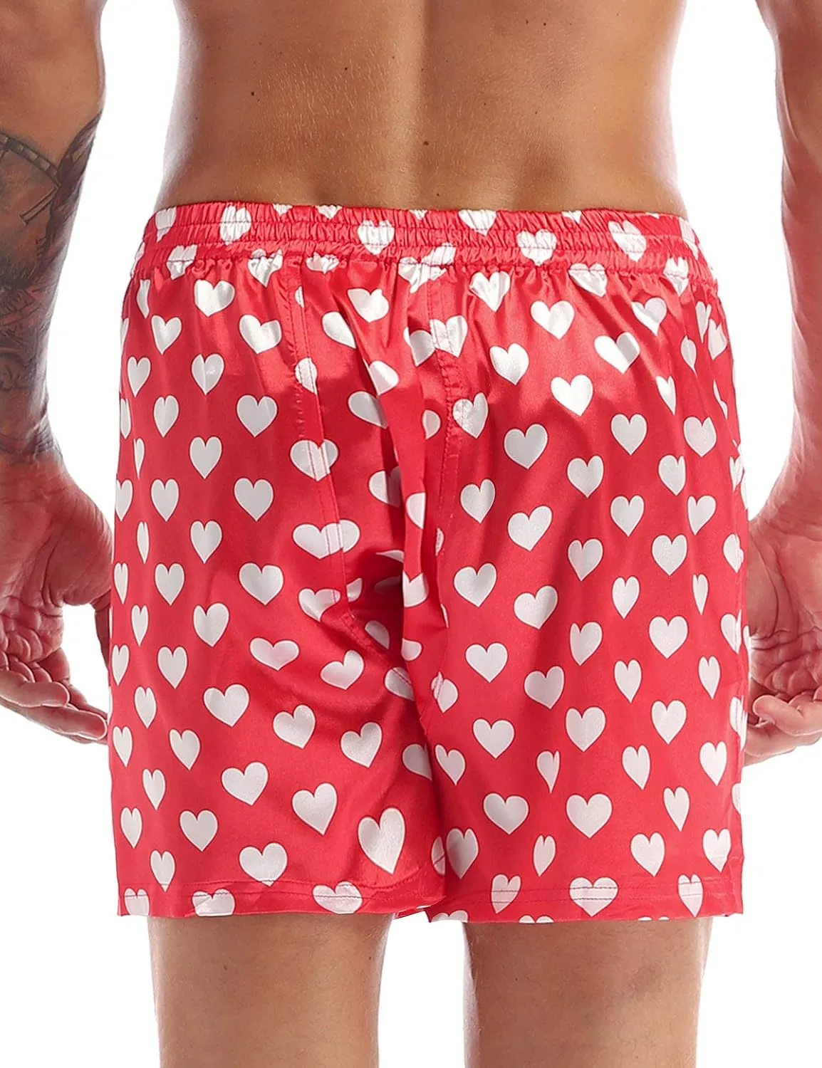iiniim Men's Boxer Shorts Underwear Sleep Pajama Summer Sleep Shorts Beach Shorts for Valentines Day