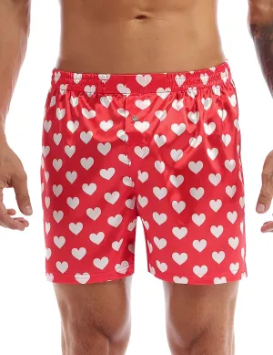 iiniim Men's Boxer Shorts Underwear Sleep Pajama Summer Sleep Shorts Beach Shorts for Valentines Day