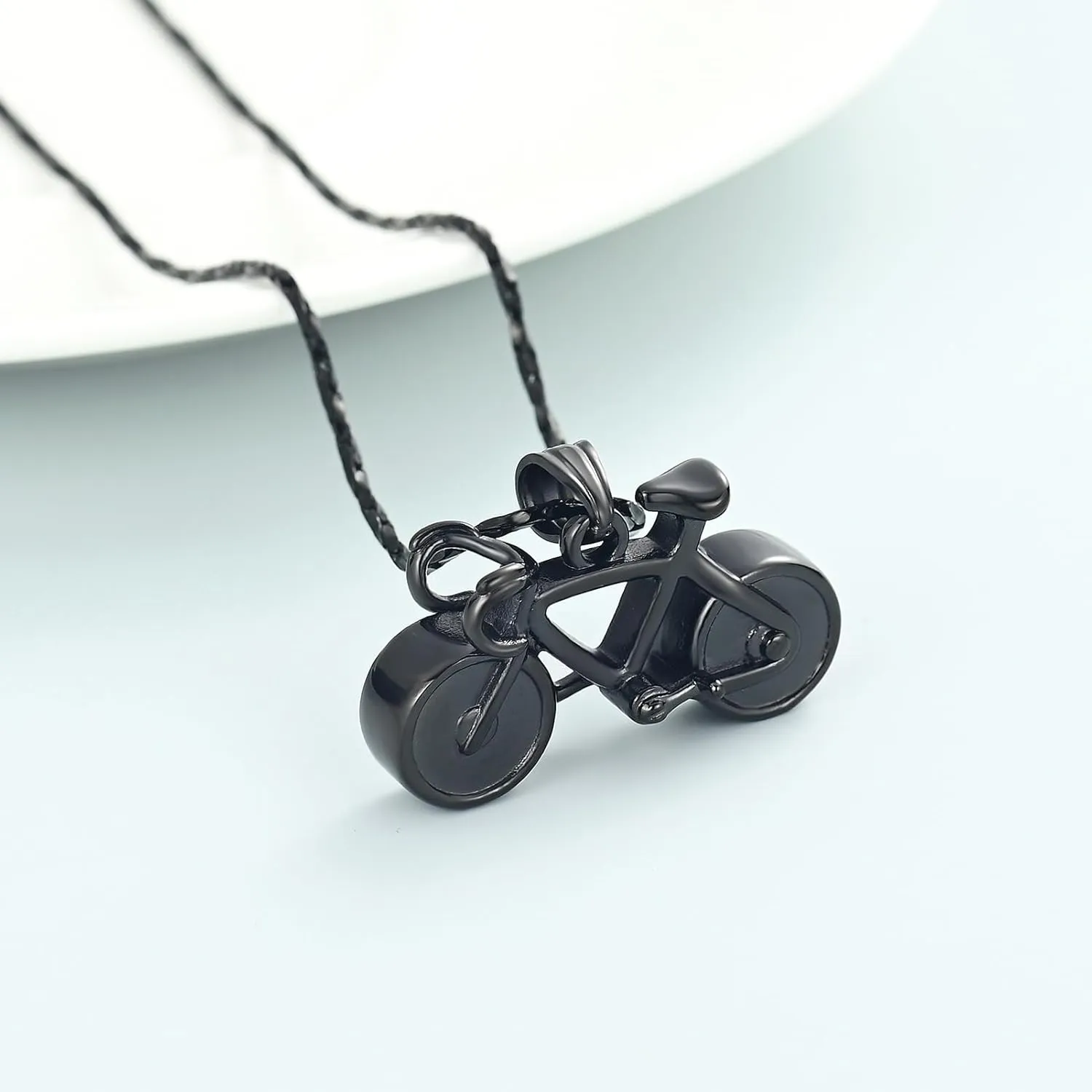 Imrsanl Bicycle Cremation Jewelry for Ashes Bike Urn Necklace for Men Women Keepsake Memorial Ash Jewelry