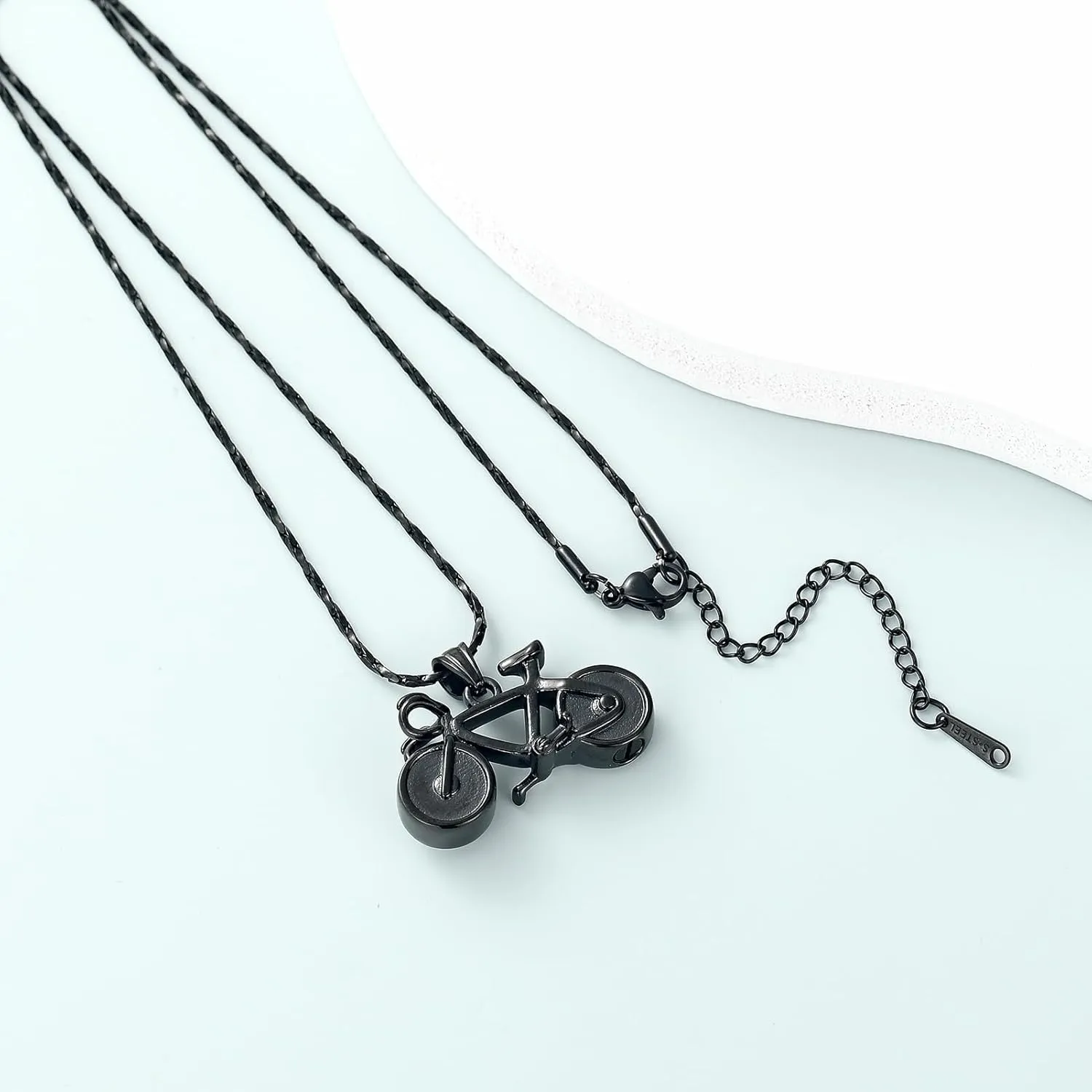 Imrsanl Bicycle Cremation Jewelry for Ashes Bike Urn Necklace for Men Women Keepsake Memorial Ash Jewelry